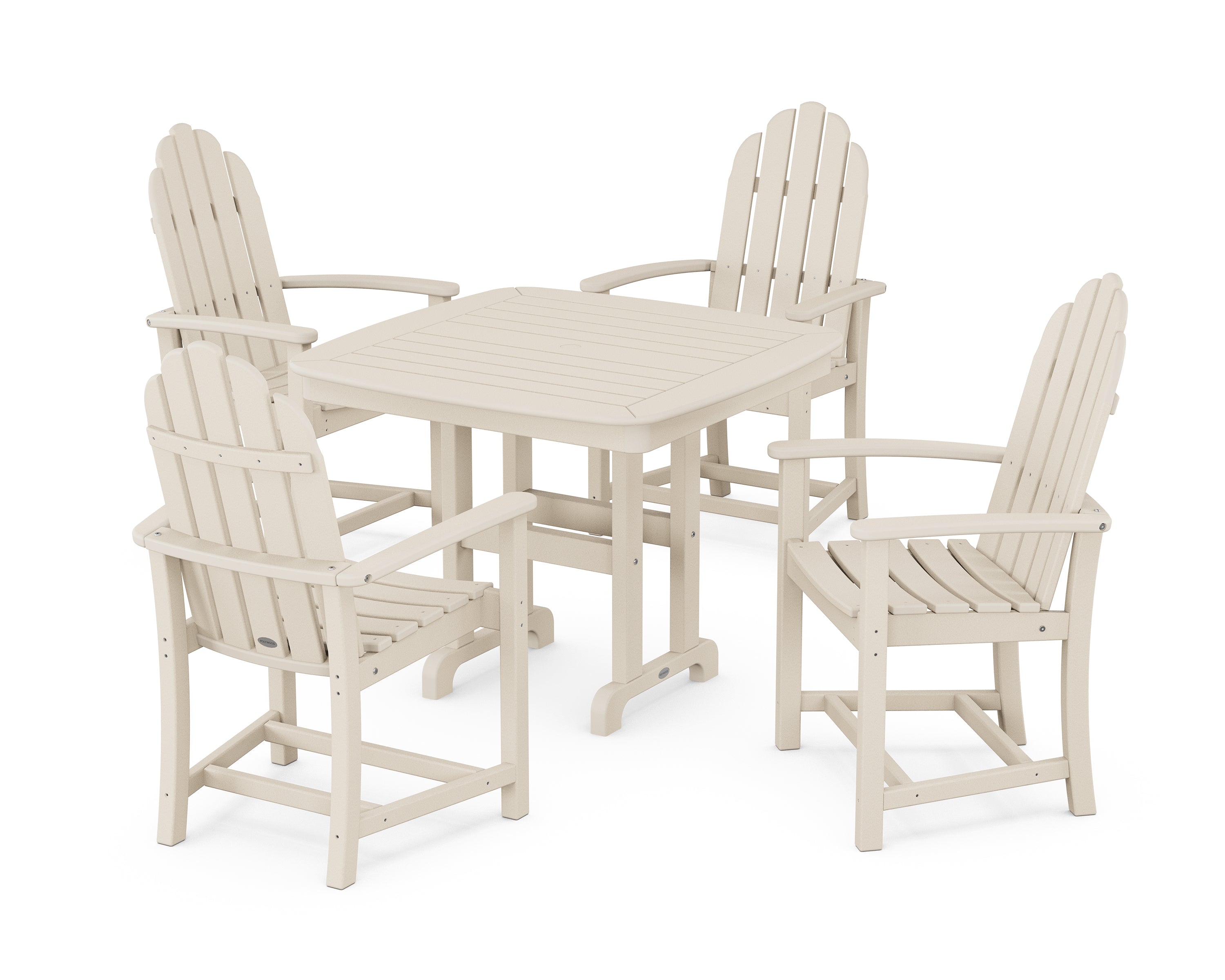 POLYWOOD® Classic Adirondack 5-Piece Dining Set in Sand