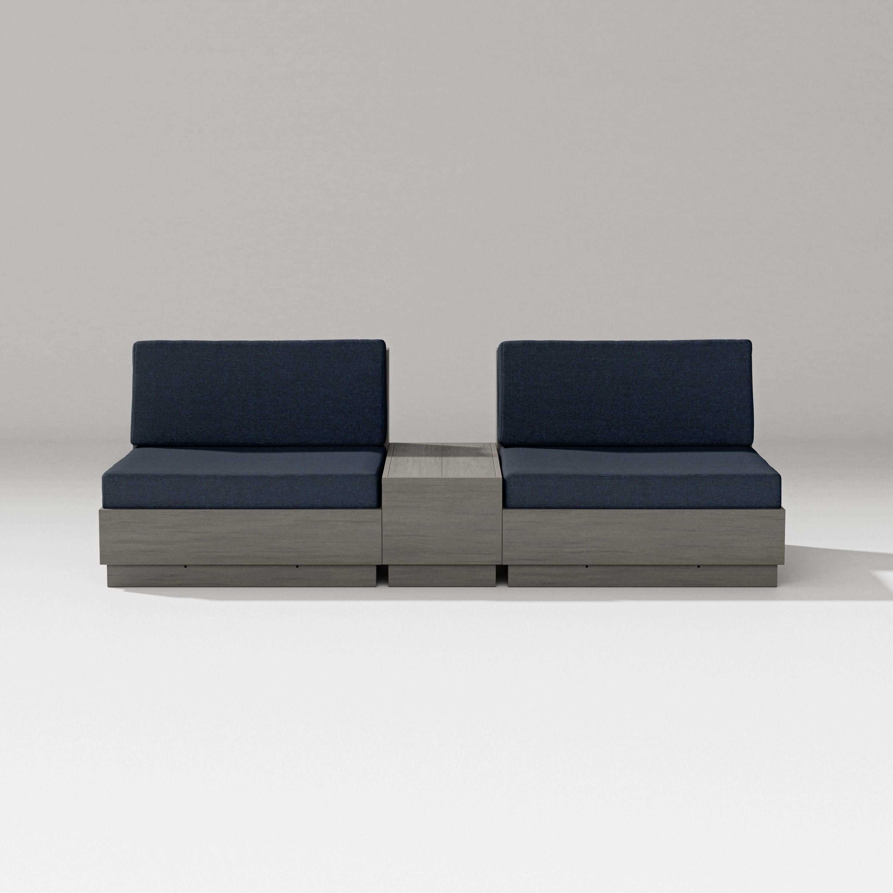 PW Designer Series Elevate Lounge Chair Set in Driftwood / Marine Indigo