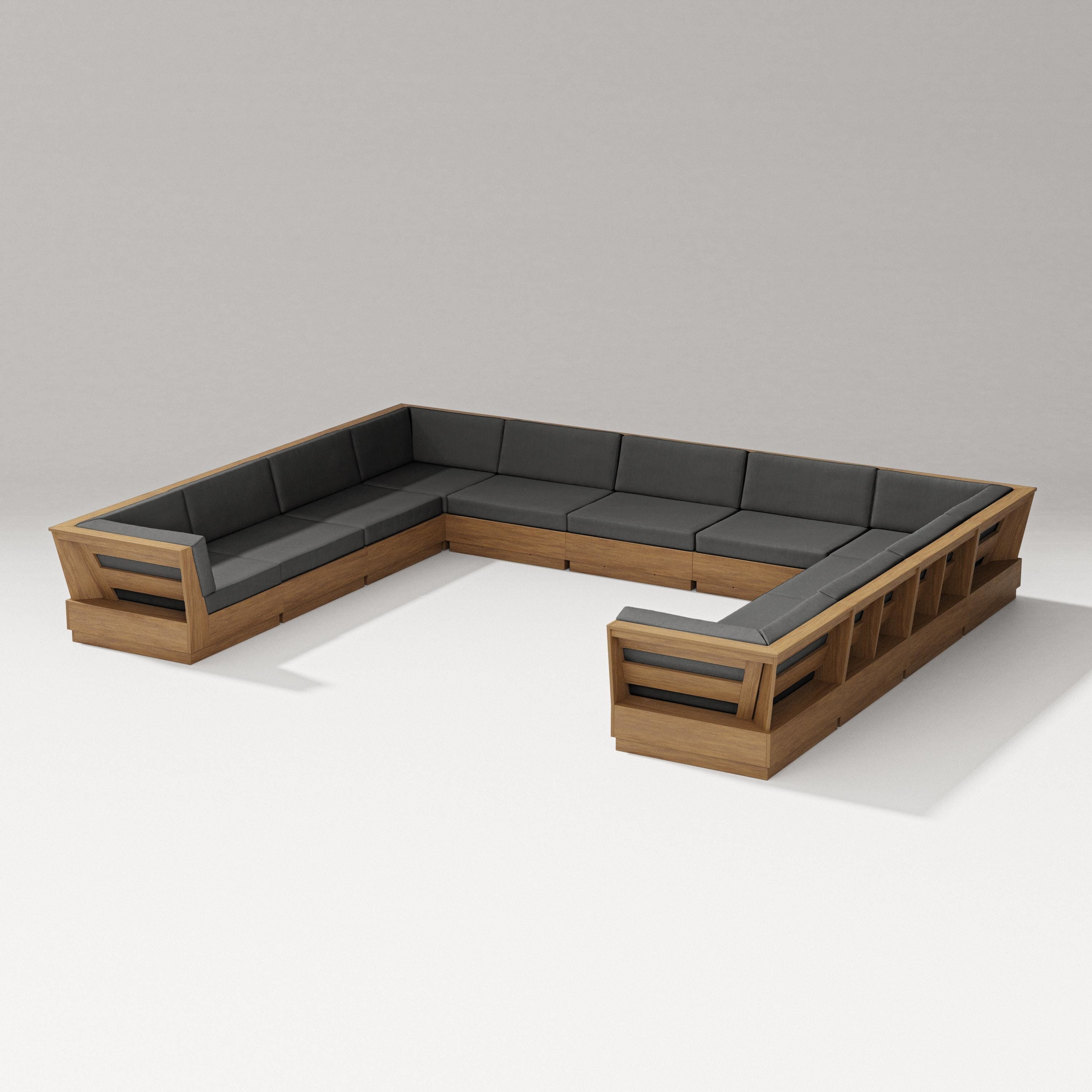 PW Designer Series Elevate Large U-Shaped Sectional in Natural / Spectrum Carbon
