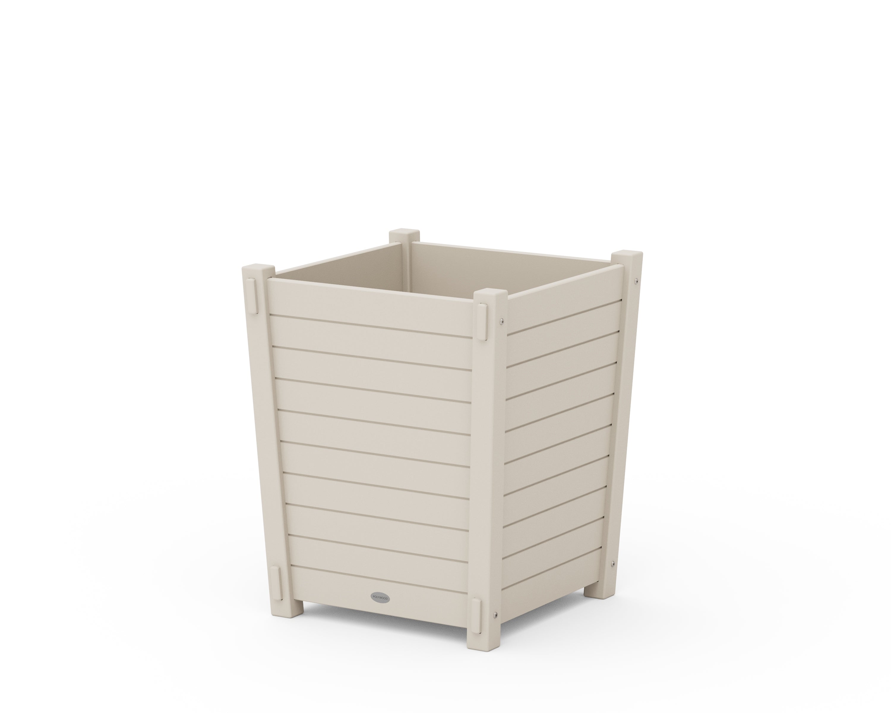 POLYWOOD Nautical Large Tapered Square Short Planter Box in Sand