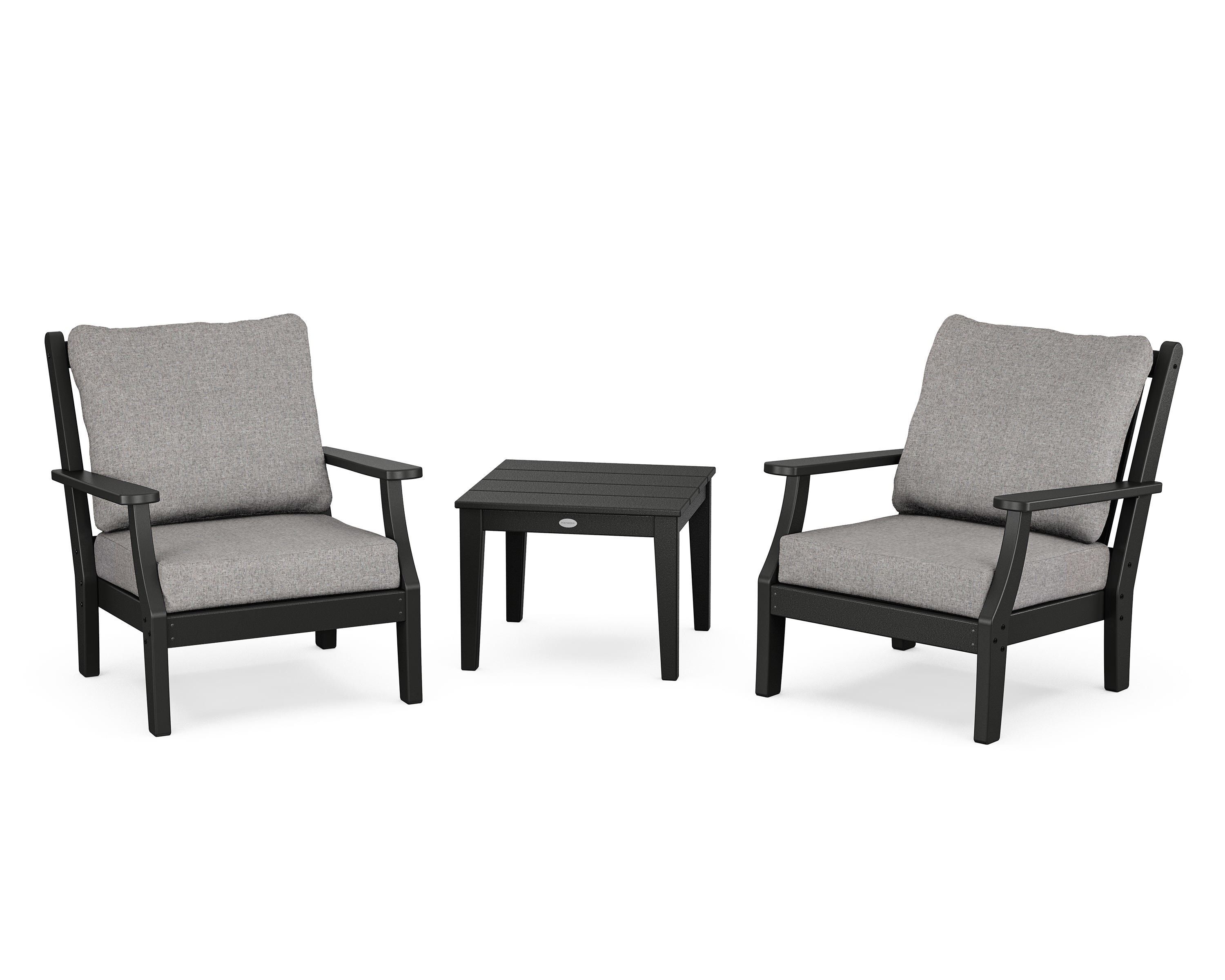 Country Living Wovendale 3-Piece Deep Seating Set in Black / Grey Mist