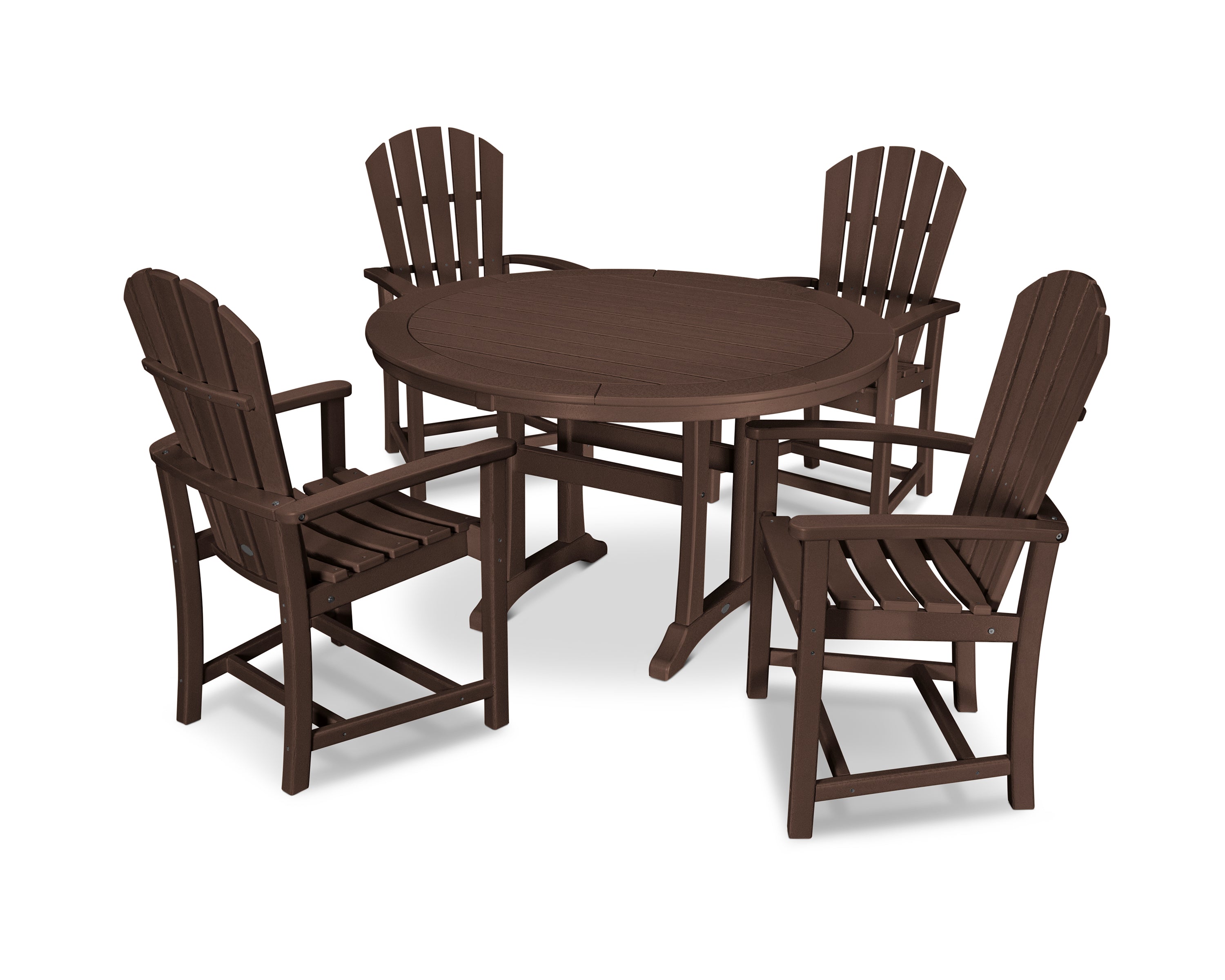 POLYWOOD® Palm Coast 5-Piece Round Dining Set in Mahogany