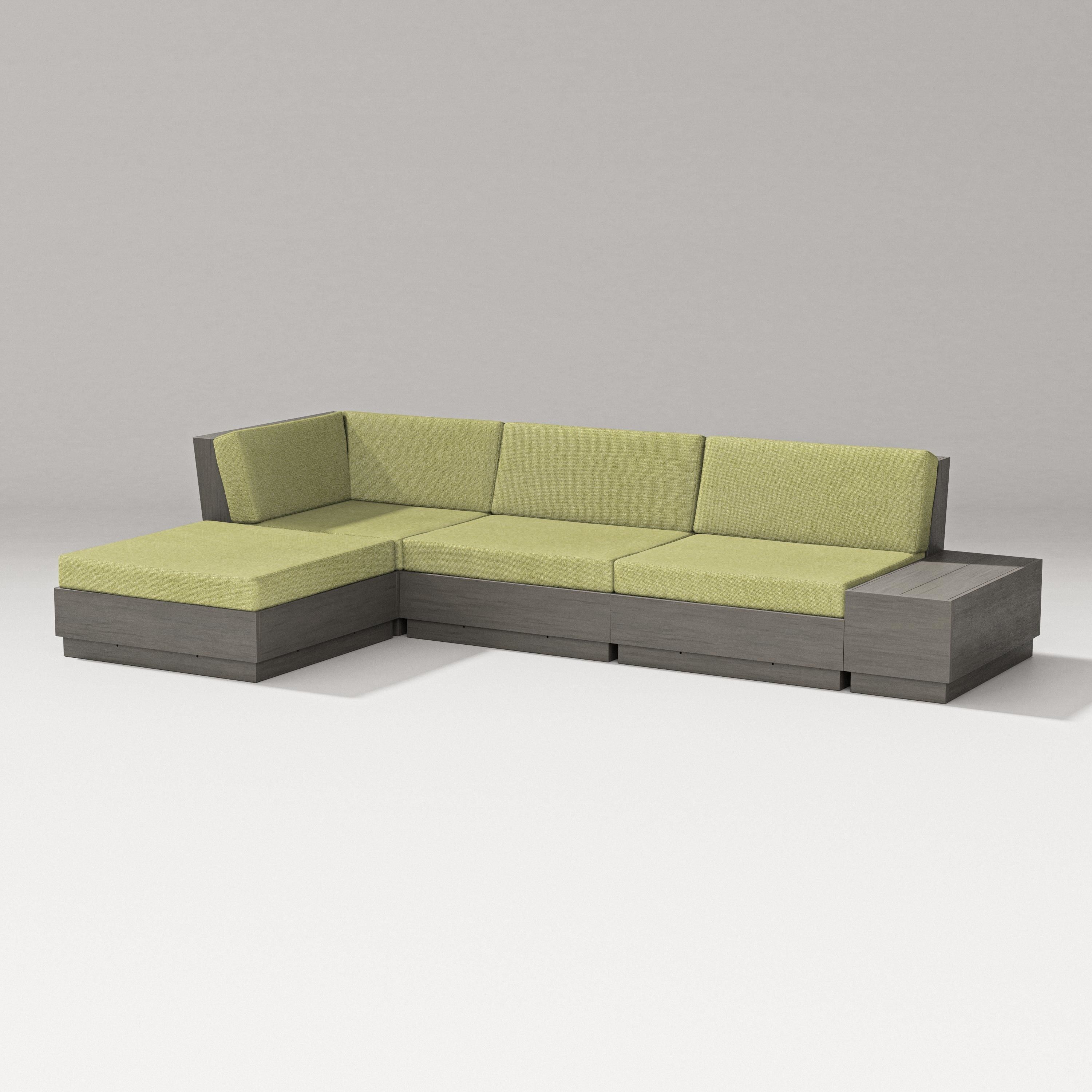 PW Designer Series Elevate Chaise Sectional in Driftwood / Chartreuse Boucle