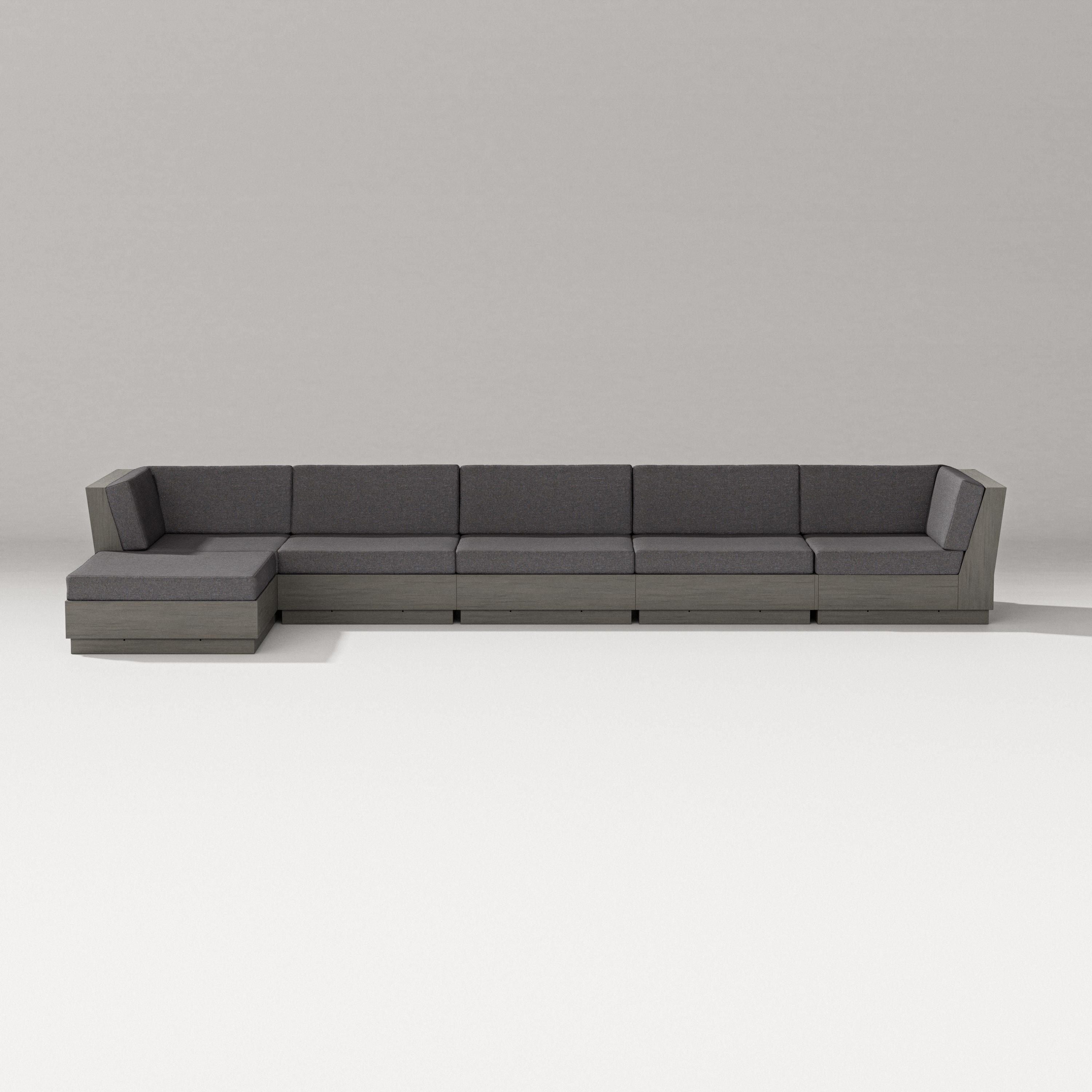 PW Designer Series Elevate 6-Piece Chaise Sectional in Driftwood / Ash Charcoal
