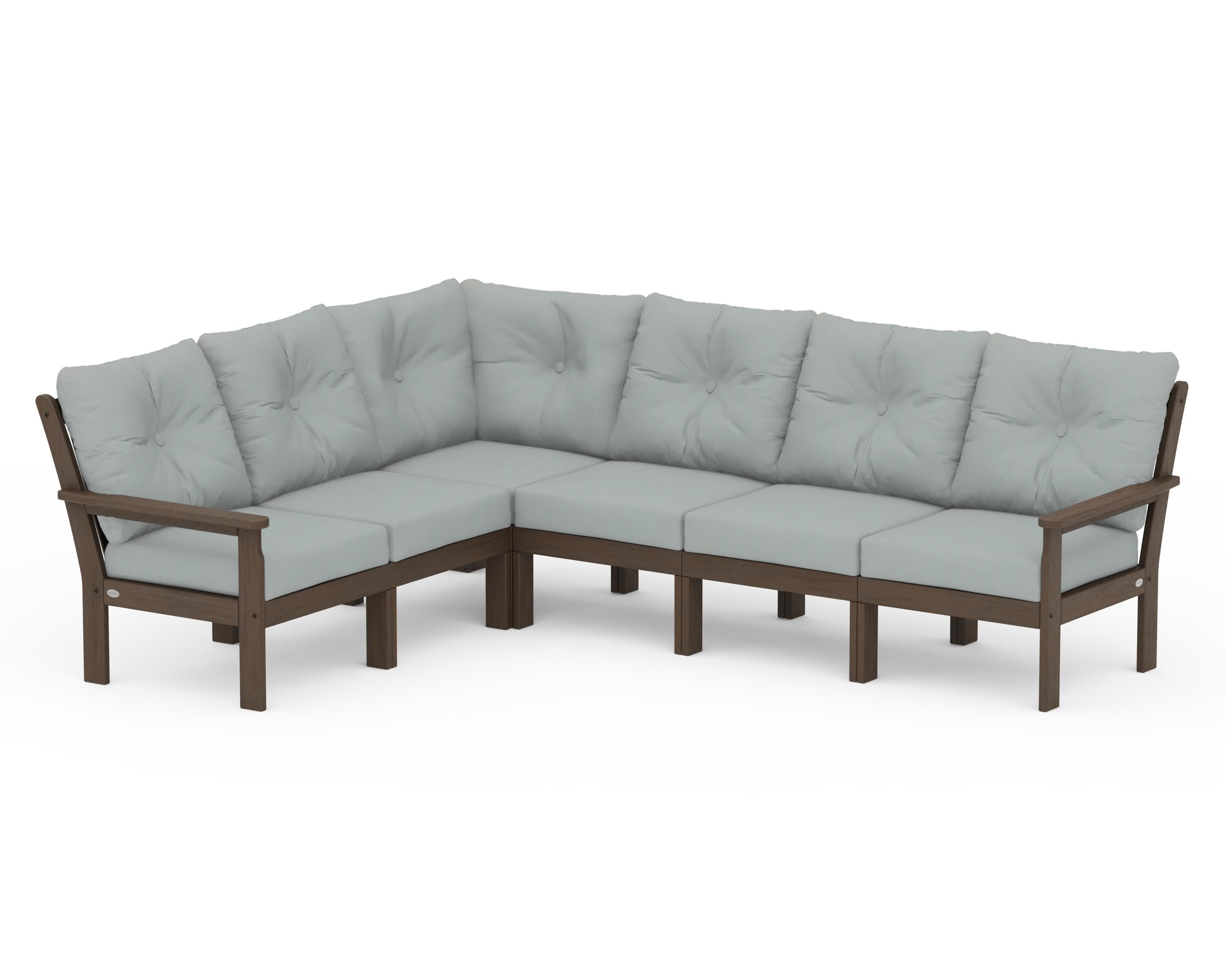POLYWOOD Vineyard 6-Piece Sectional in Kona / Spa