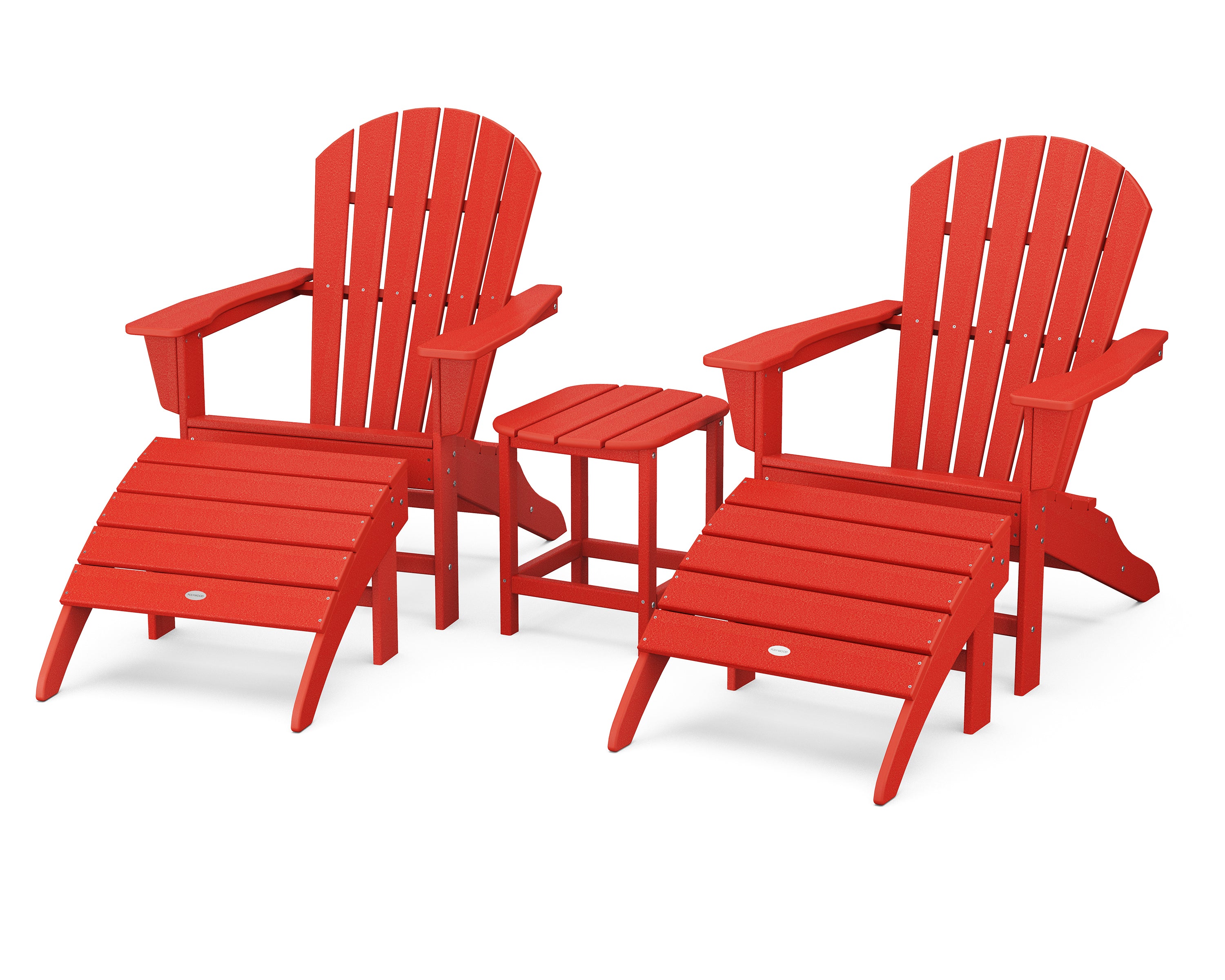 POLYWOOD® South Beach Adirondack 5-Piece Set in Sunset Red