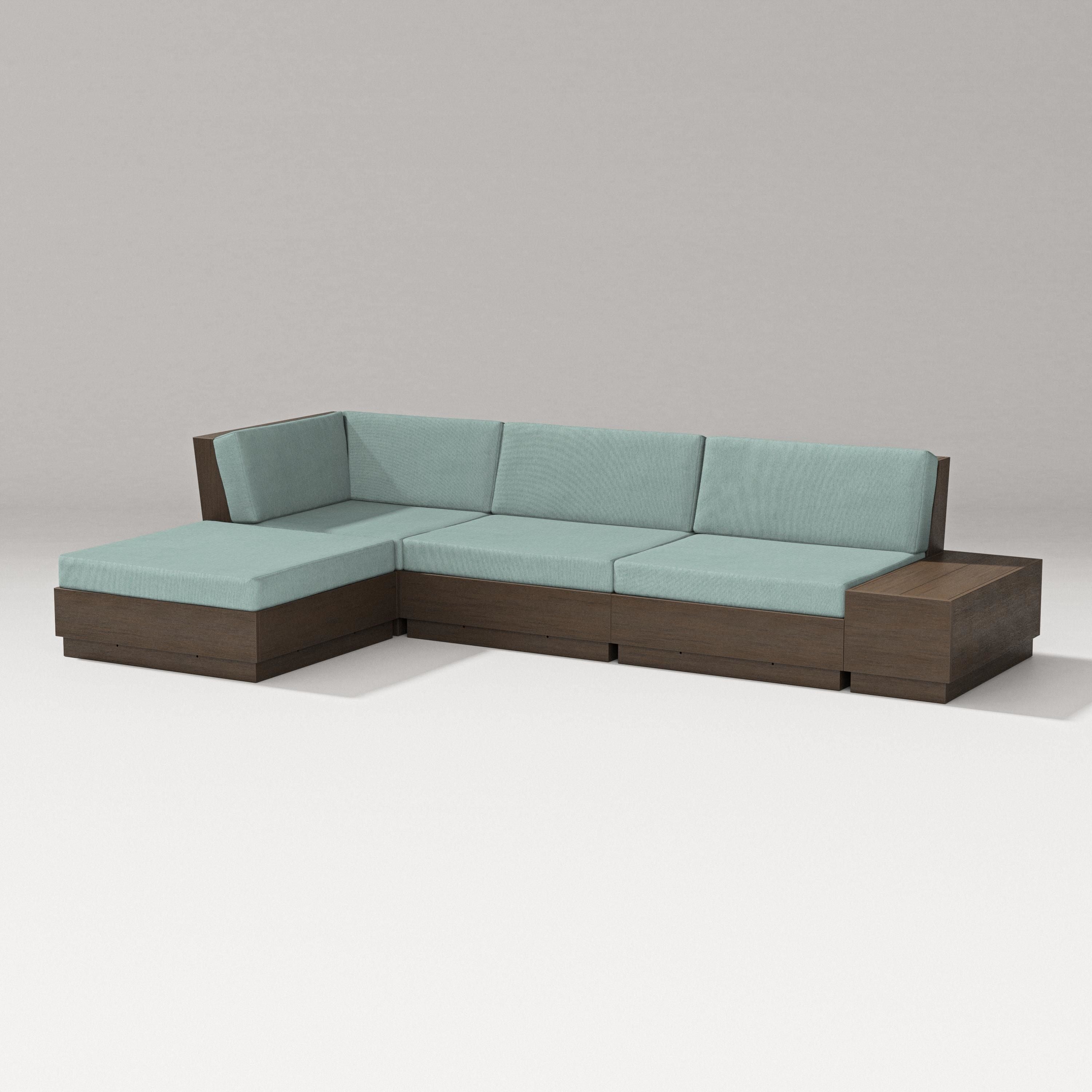 PW Designer Series Elevate Chaise Sectional in Kona / Glacier Spa