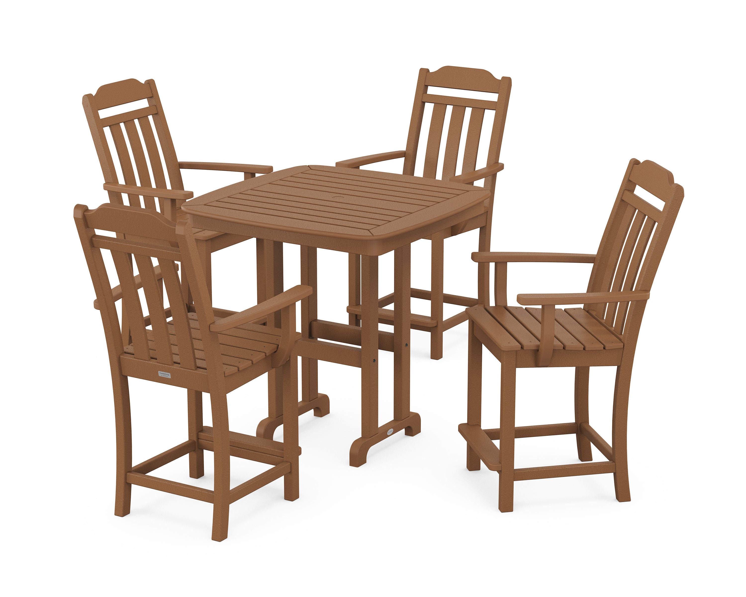 POLYWOOD Country Living 5-Piece Counter Set in Teak