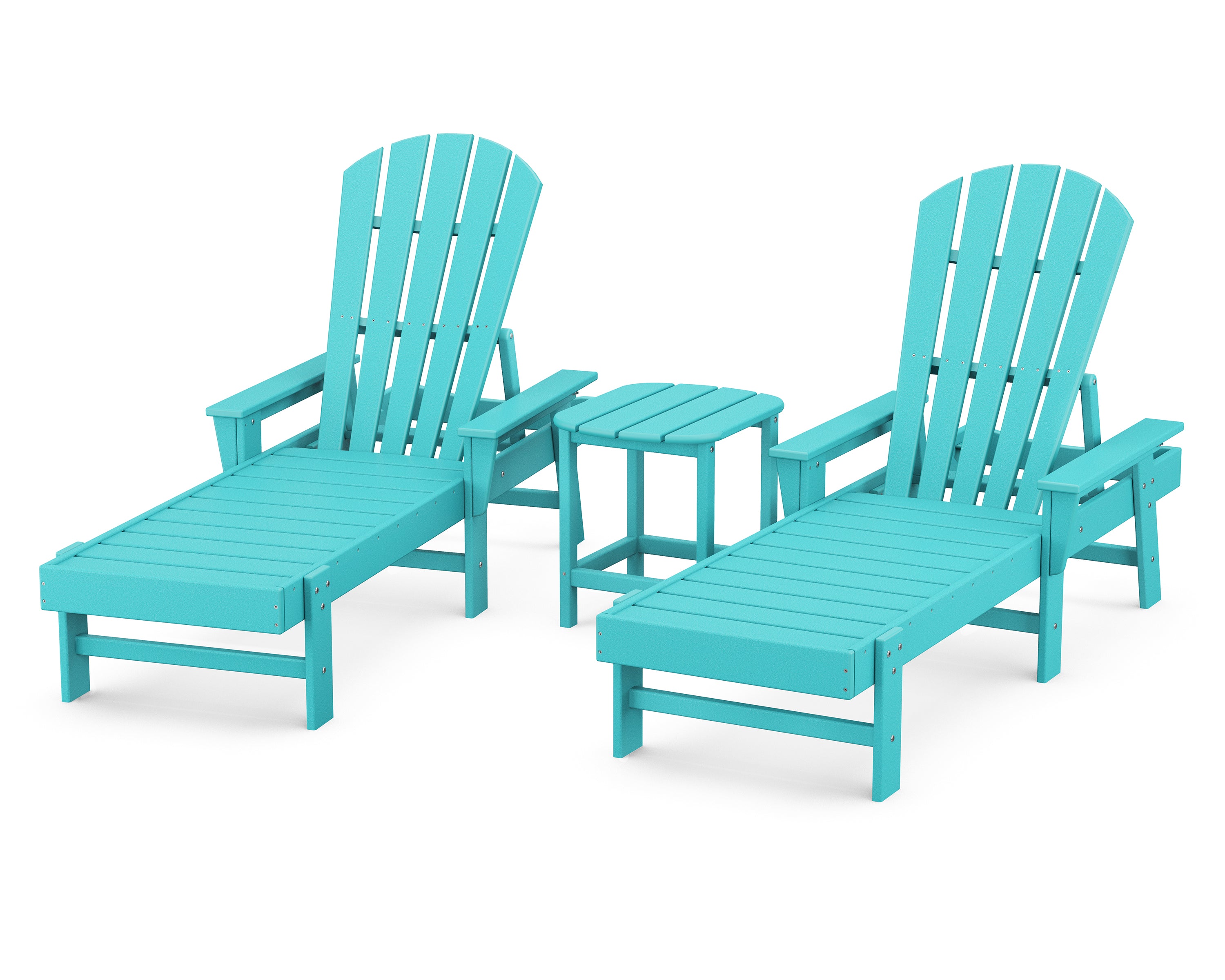 POLYWOOD South Beach Chaise 3-Piece Set in Aruba