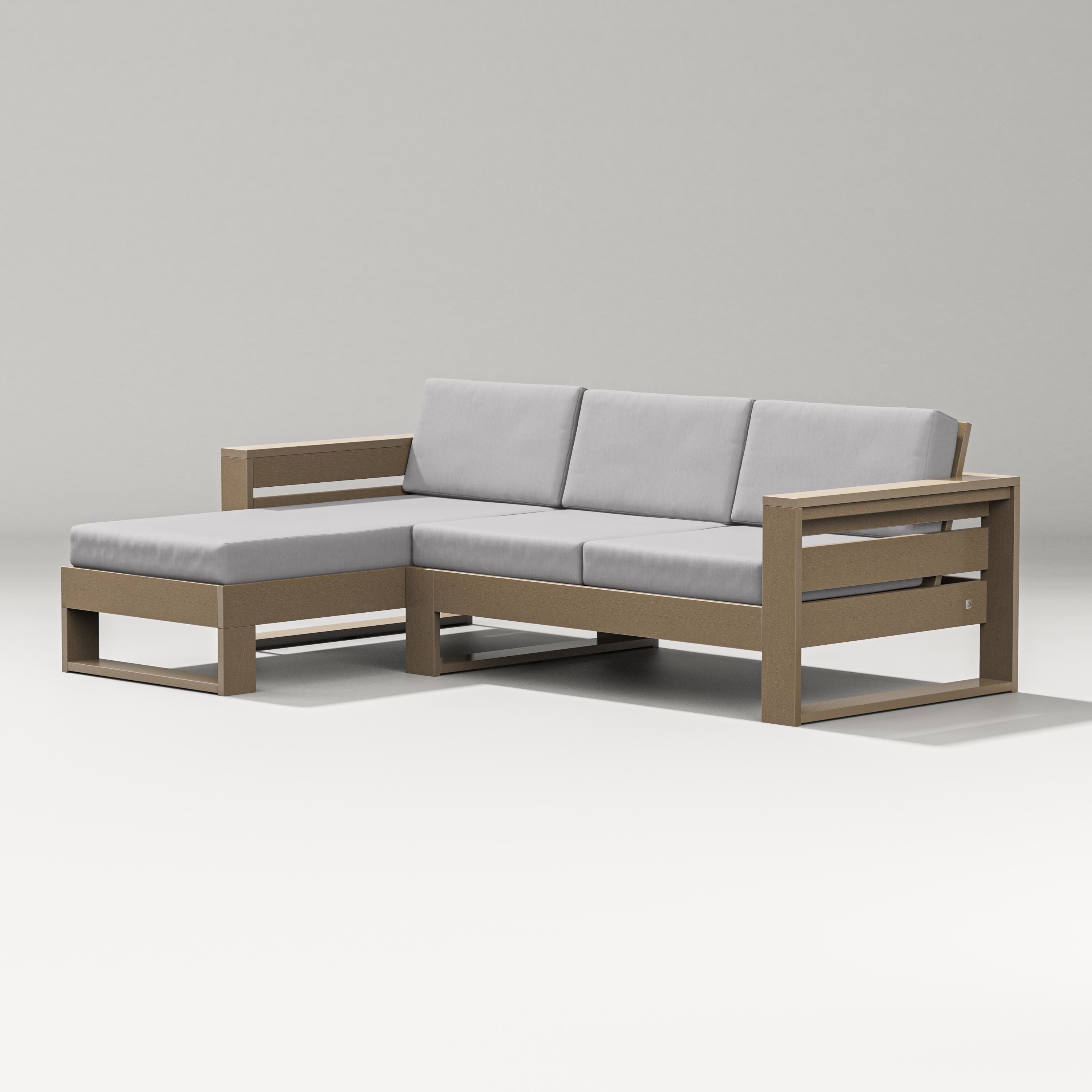 PW Designer Series Latitude Left Chaise Sectional in Vintage Sahara / Granite
