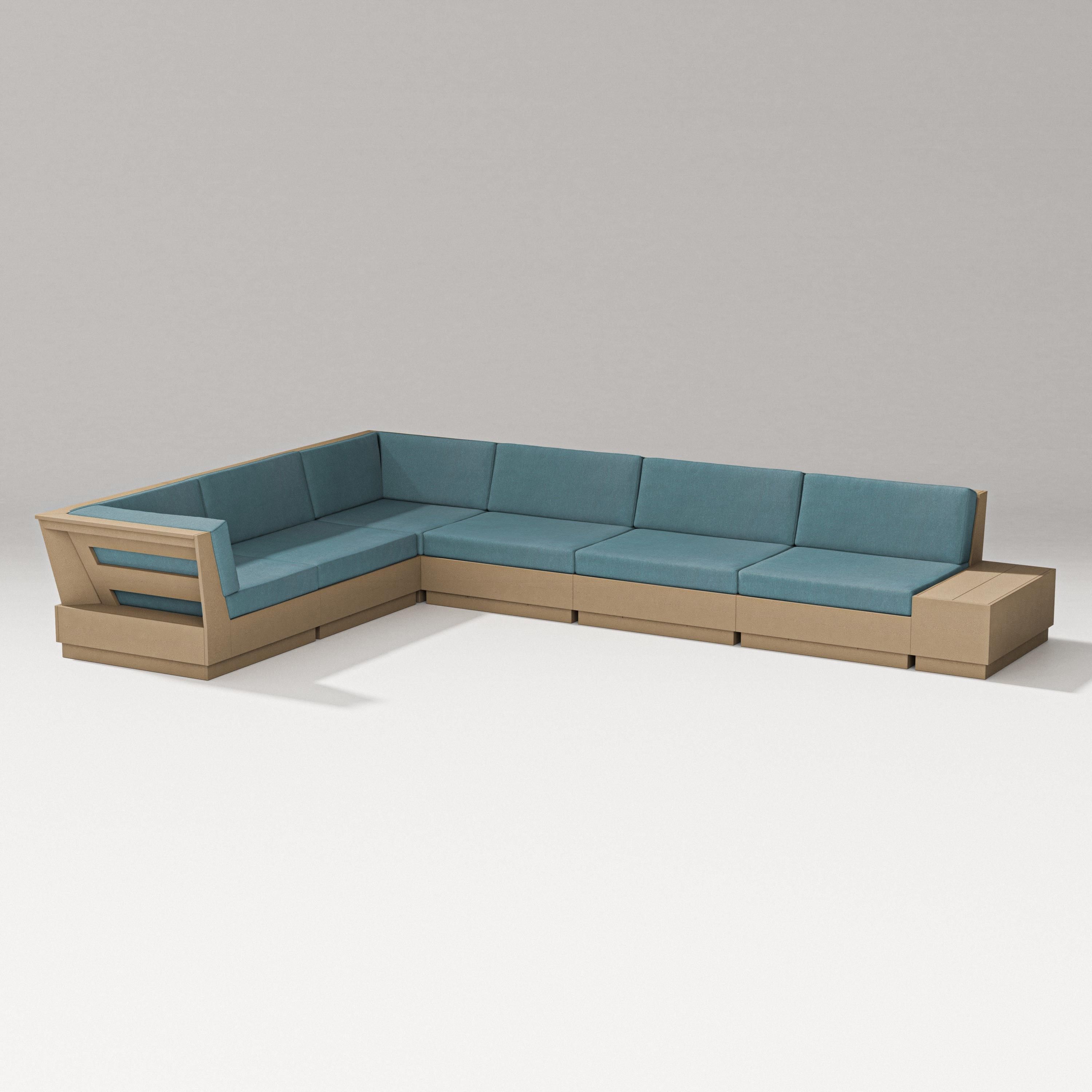 PW Designer Series Elevate 7-Piece Corner Sectional in Vintage Sahara / Ocean Teal