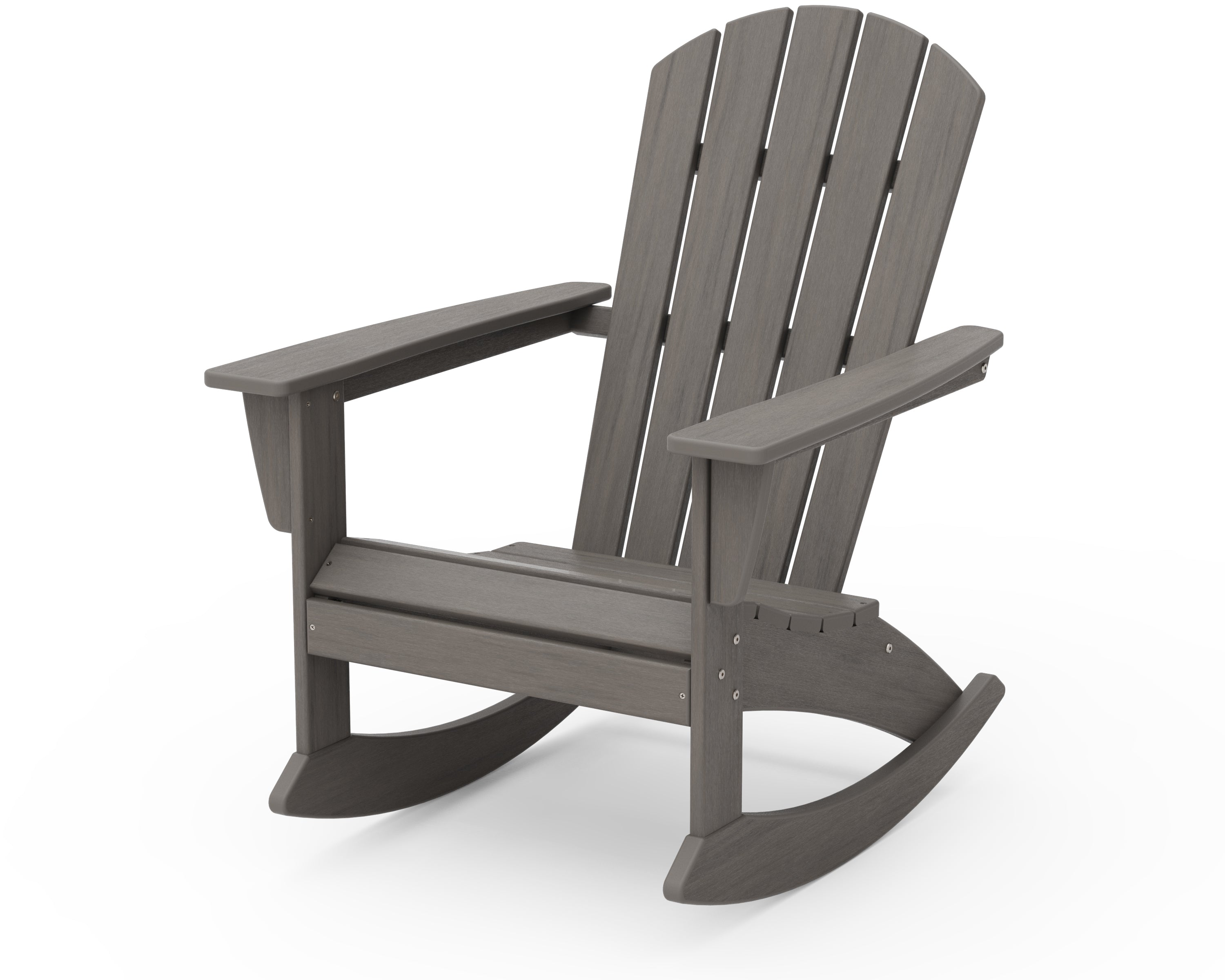 POLYWOOD Nautical Adirondack Rocking Chair in Driftwood