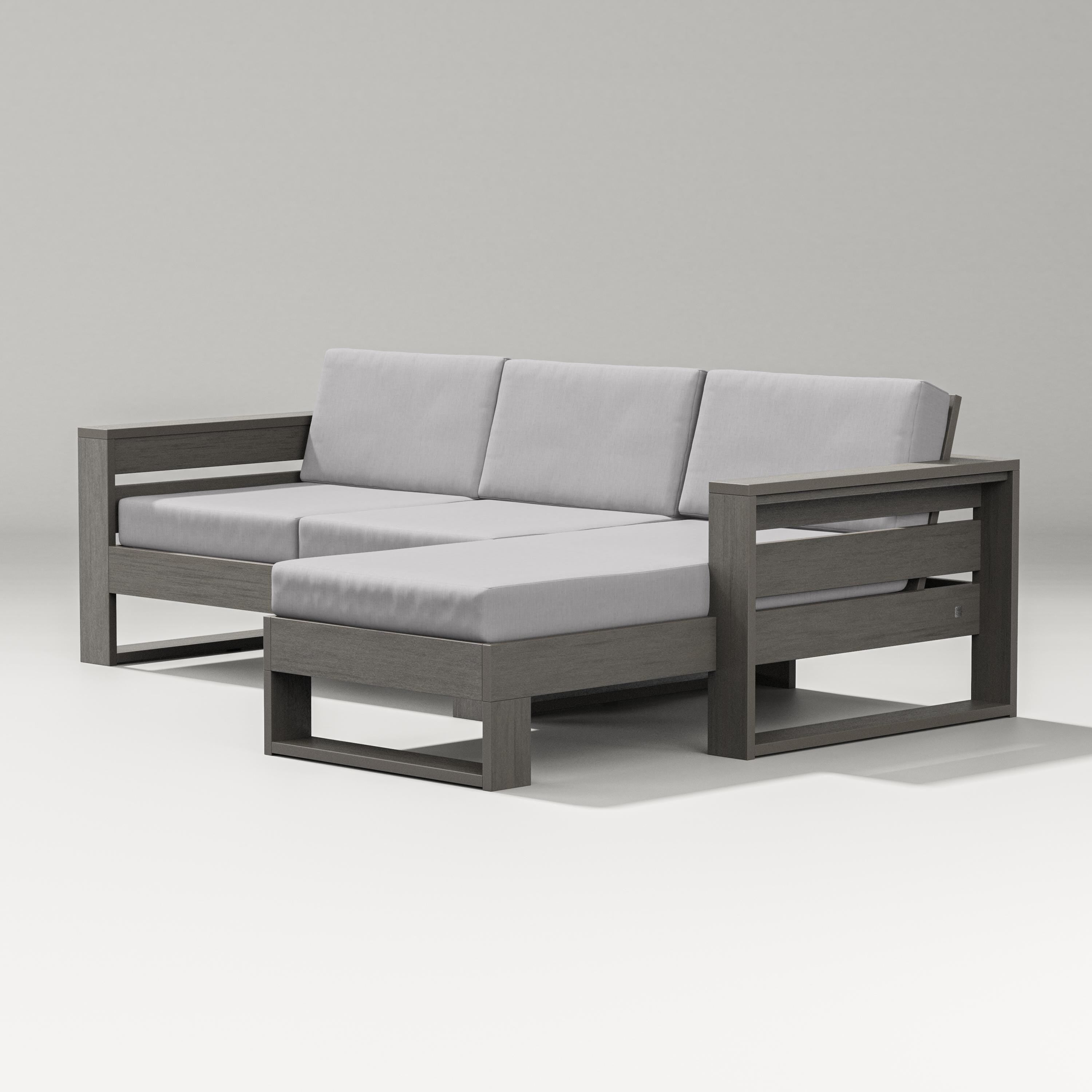 PW Designer Series Latitude Right Chaise Sectional in Driftwood / Granite