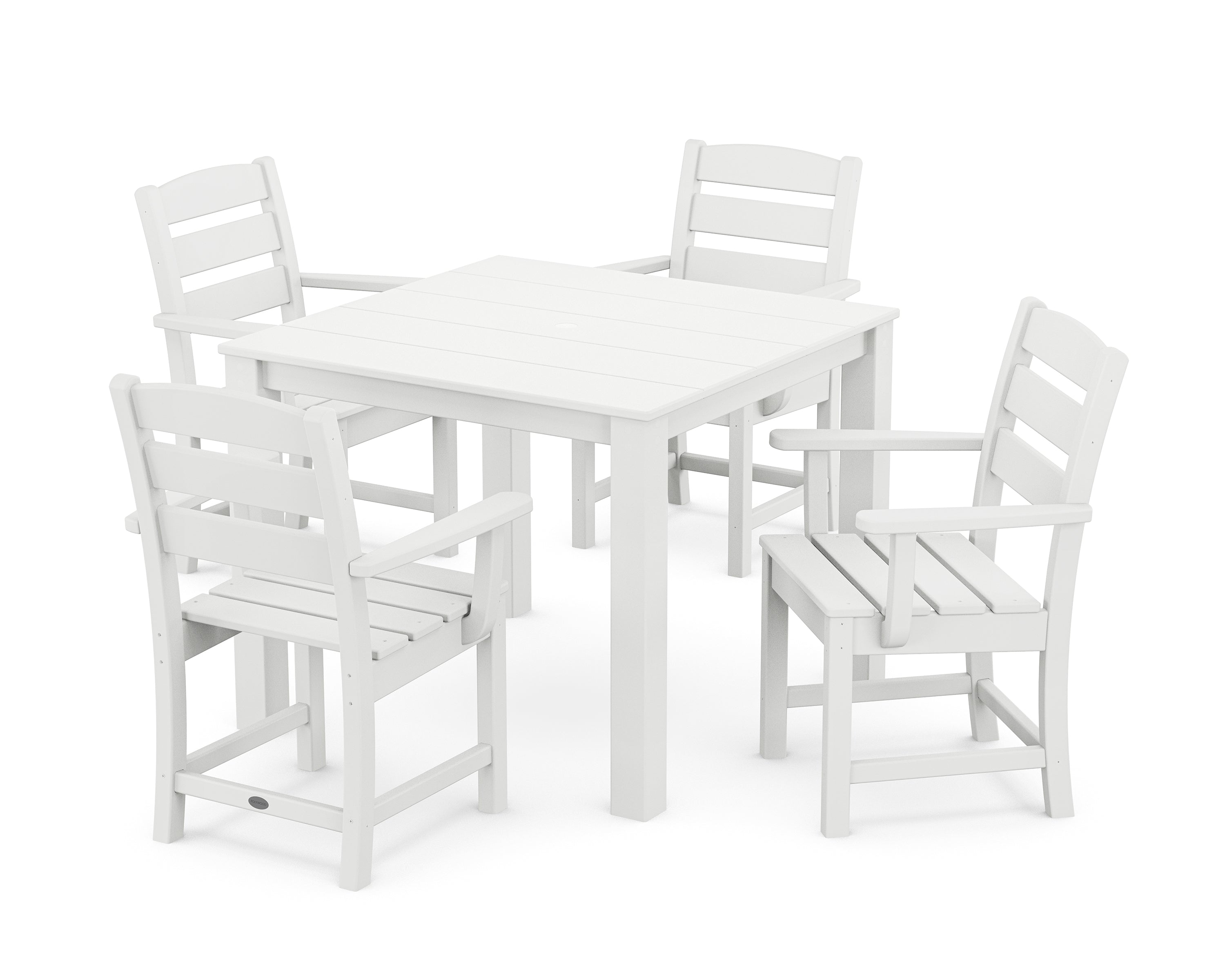 POLYWOOD® Lakeside 5-Piece Parsons Dining Set in White