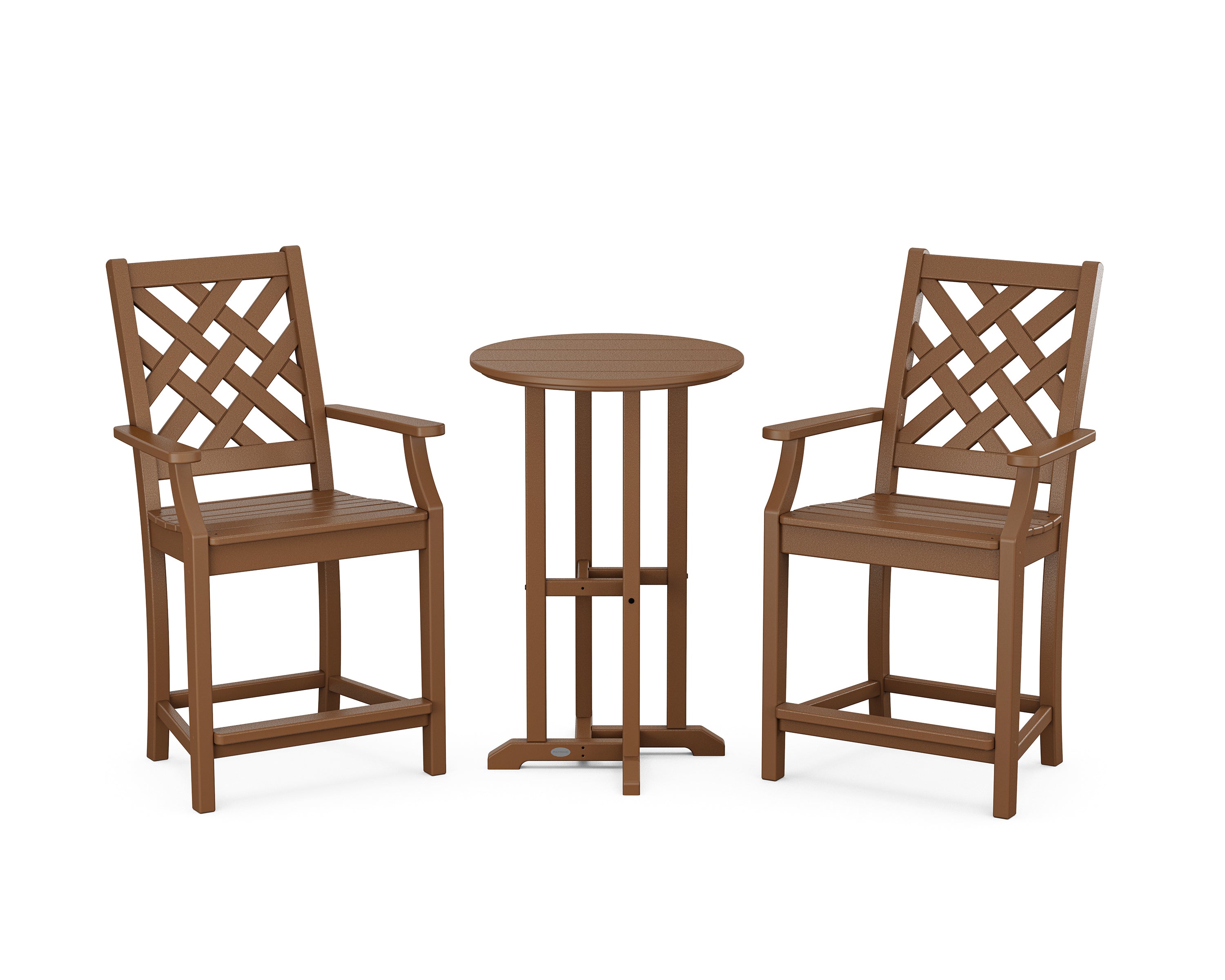 Country Living Wovendale 3-Piece Farmhouse Bistro Counter Set in Teak