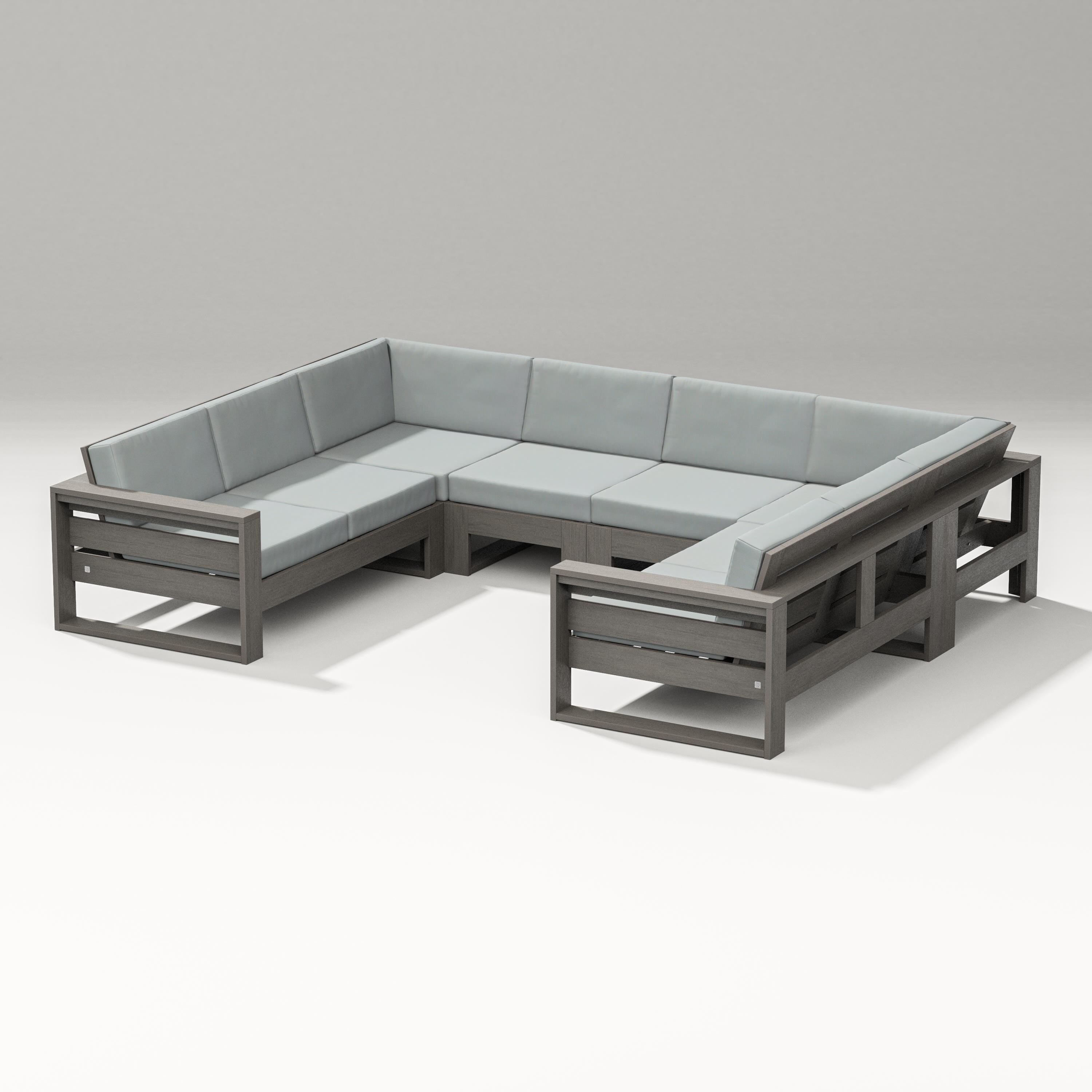 PW Designer Series Latitude U-Shaped Sectional in Driftwood / Spa