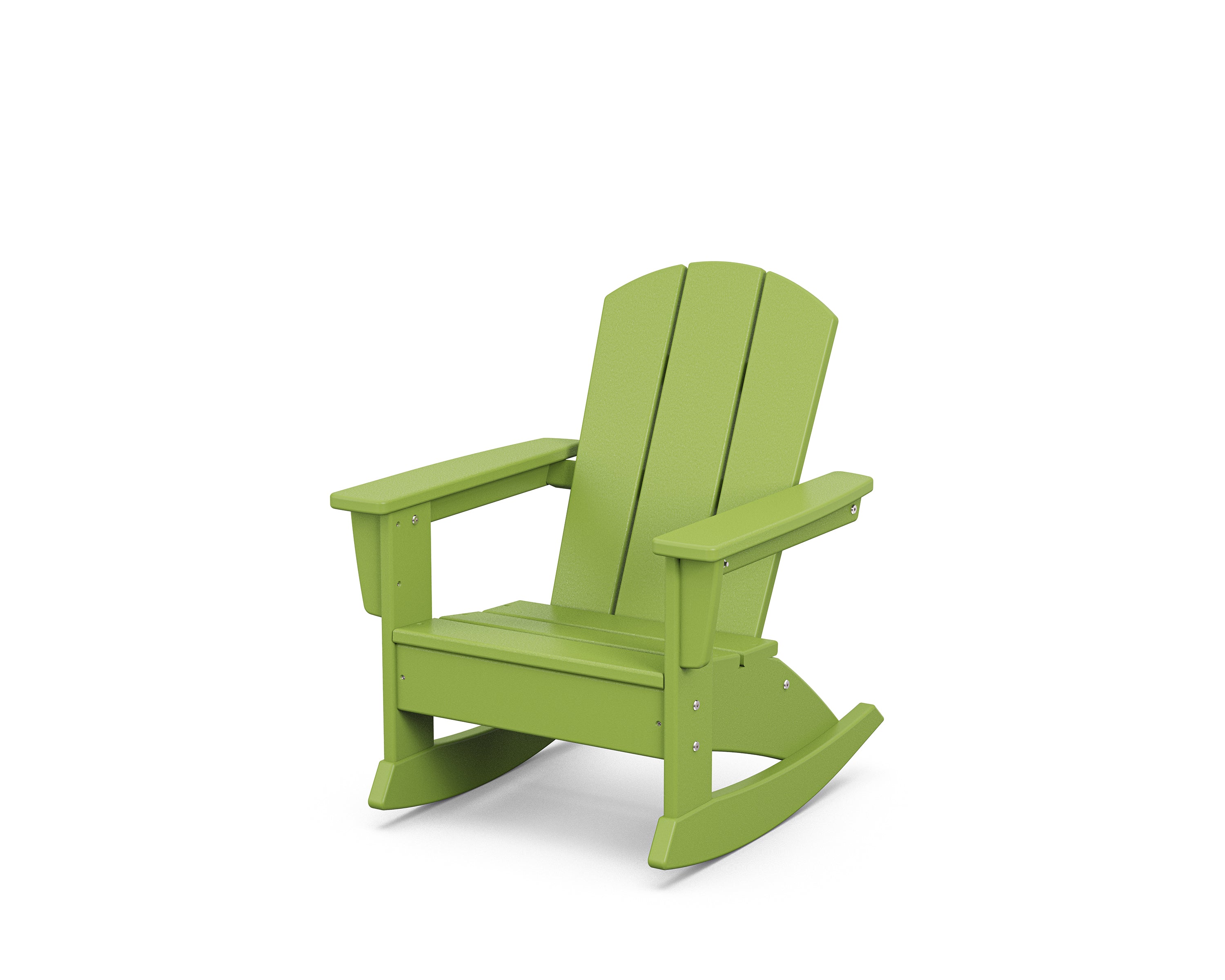 POLYWOOD Kids Nautical Adirondack Rocking Chair in Lime
