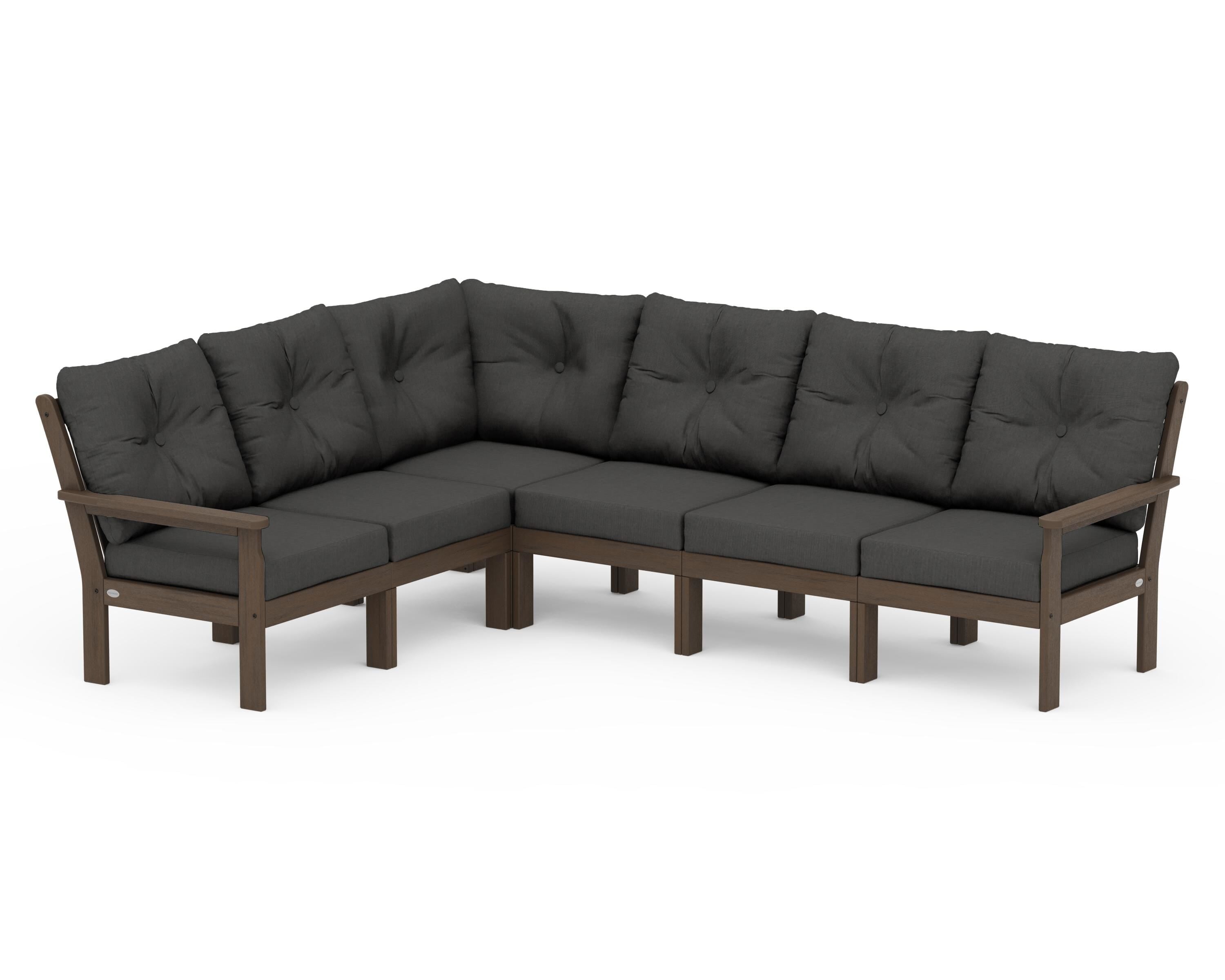 POLYWOOD Vineyard 6-Piece Sectional in Kona / Spectrum Carbon