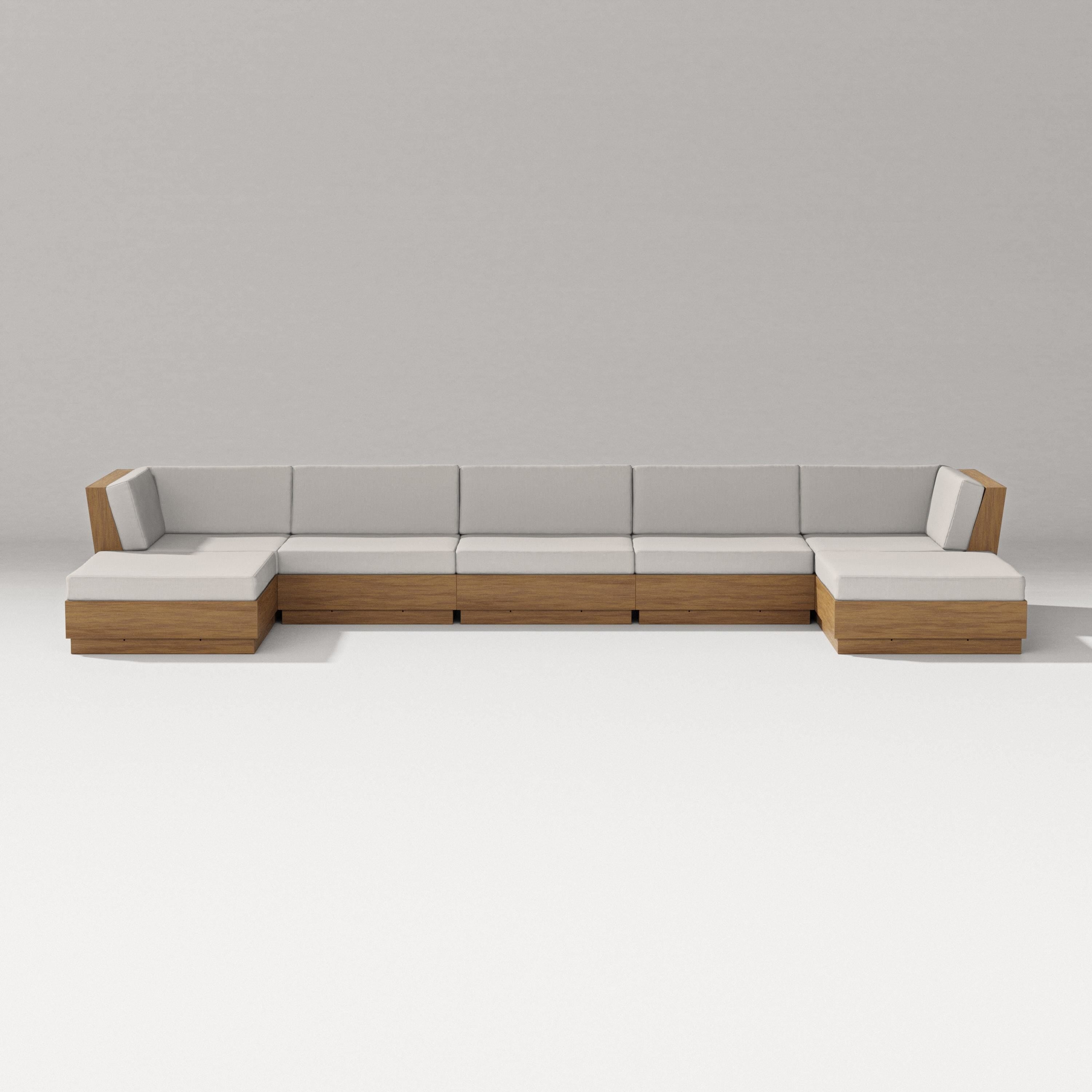 PW Designer Series Elevate 7-Piece Double Chaise Sectional in Natural / Cast Ash