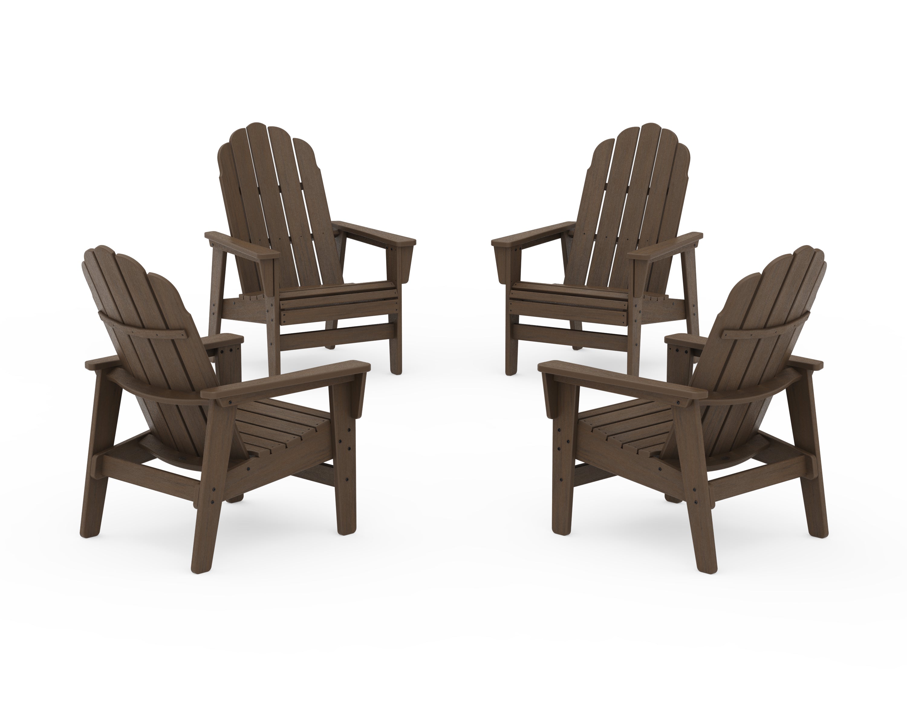 POLYWOOD 4-Piece Vineyard Grand Upright Adirondack Chair Conversation Set in Kona