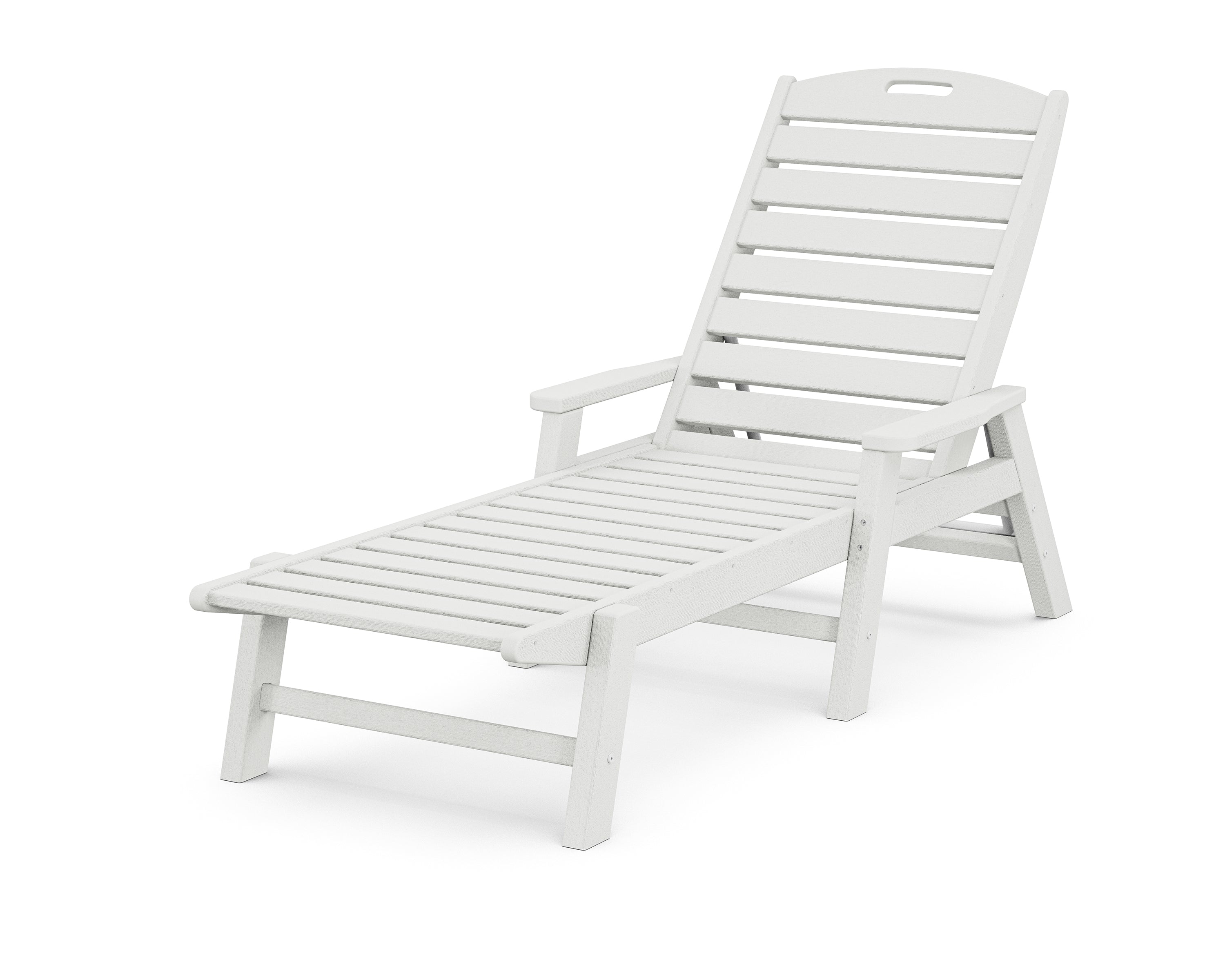 POLYWOOD Nautical Chaise with Arms in Vintage White