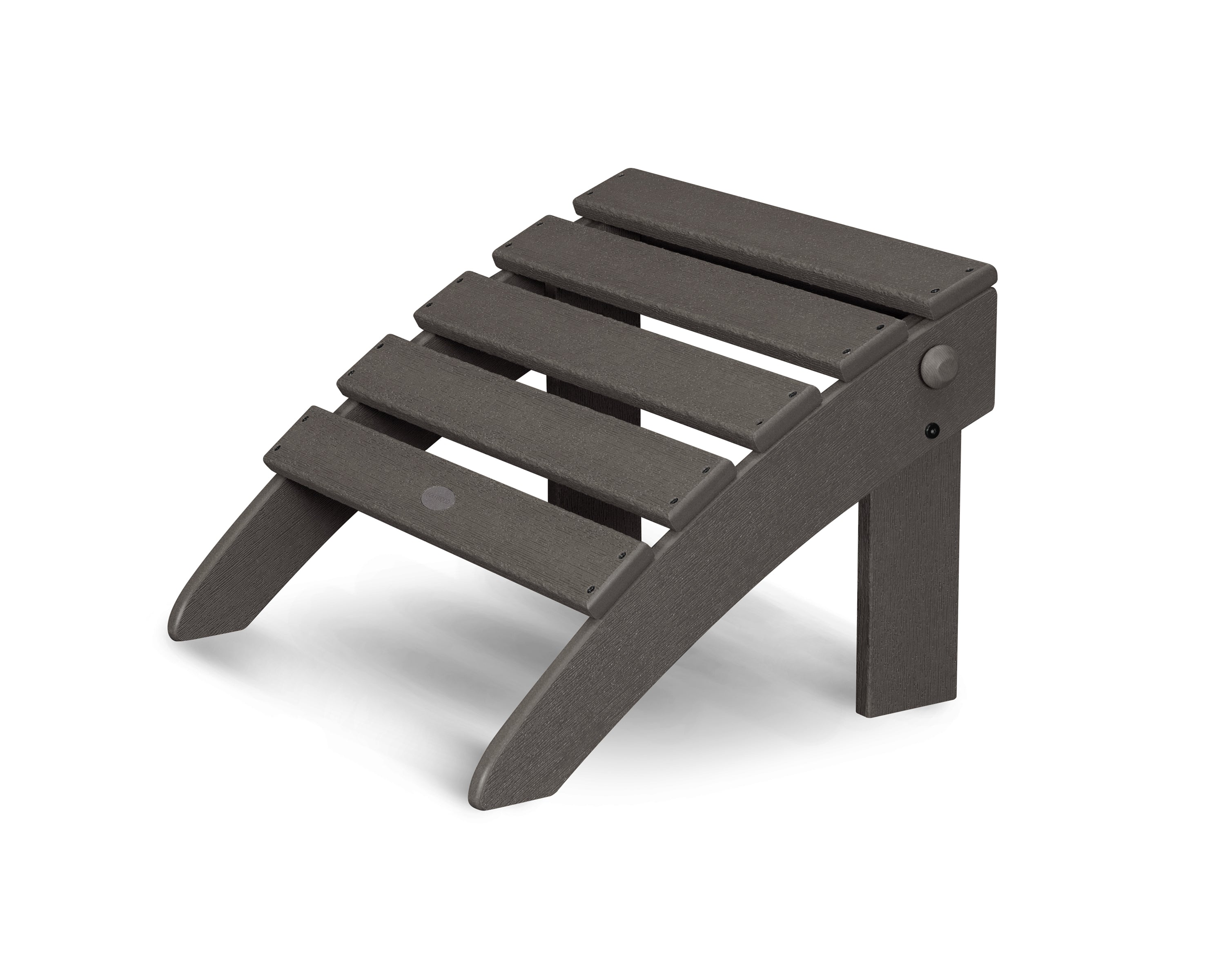 POLYWOOD Classic Adirondack Folding Ottoman in Vintage Coffee