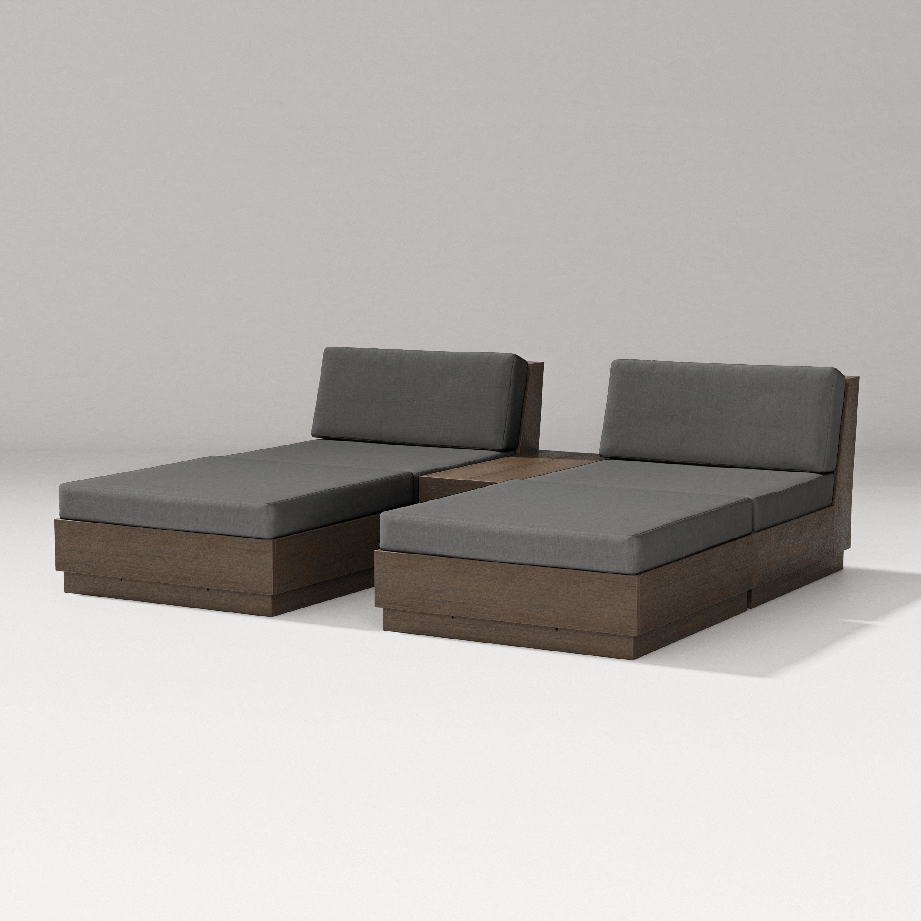 PW Designer Series Elevate Double Chaise Set in Kona / Spectrum Carbon