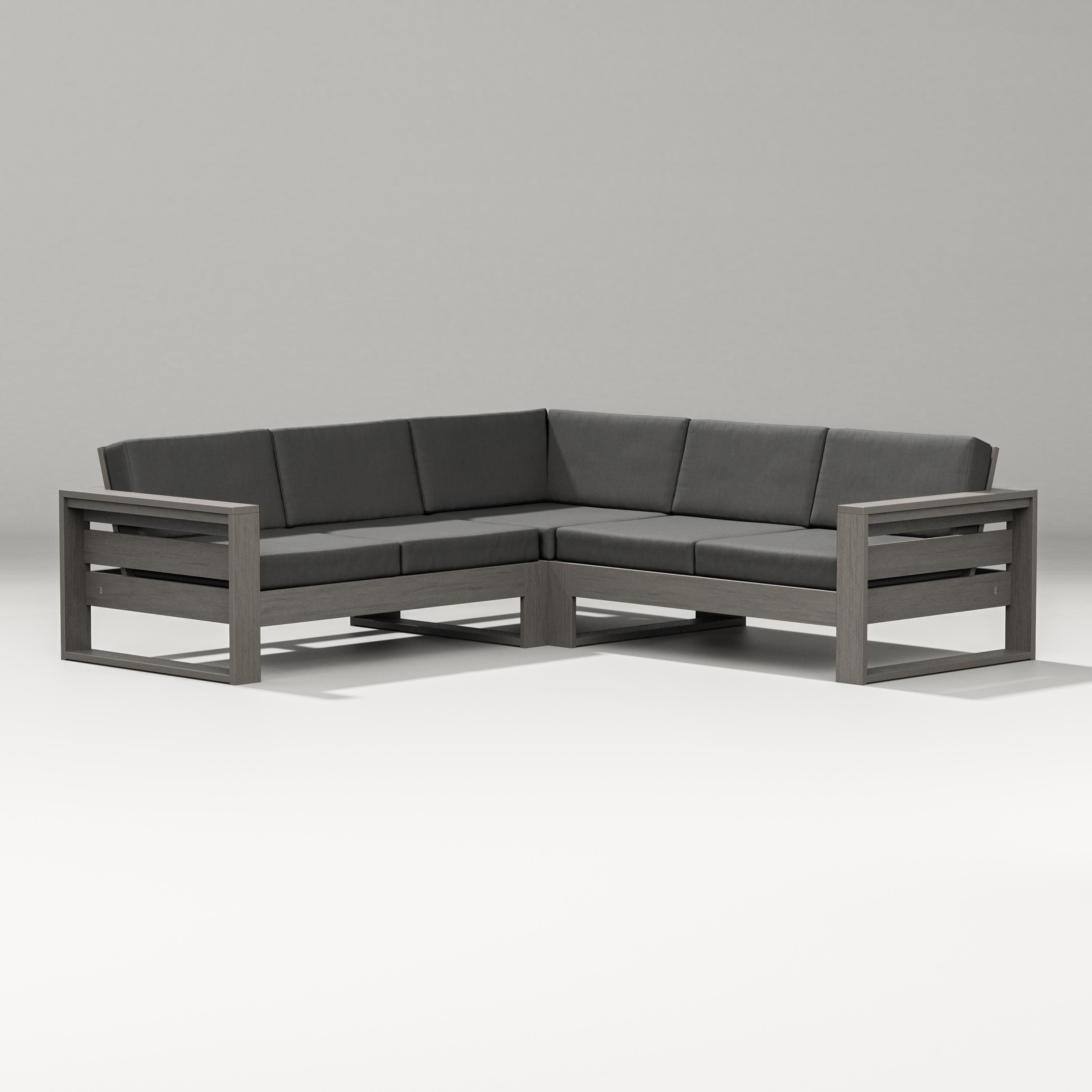PW Designer Series Latitude Corner Sectional in Driftwood / Spectrum Carbon