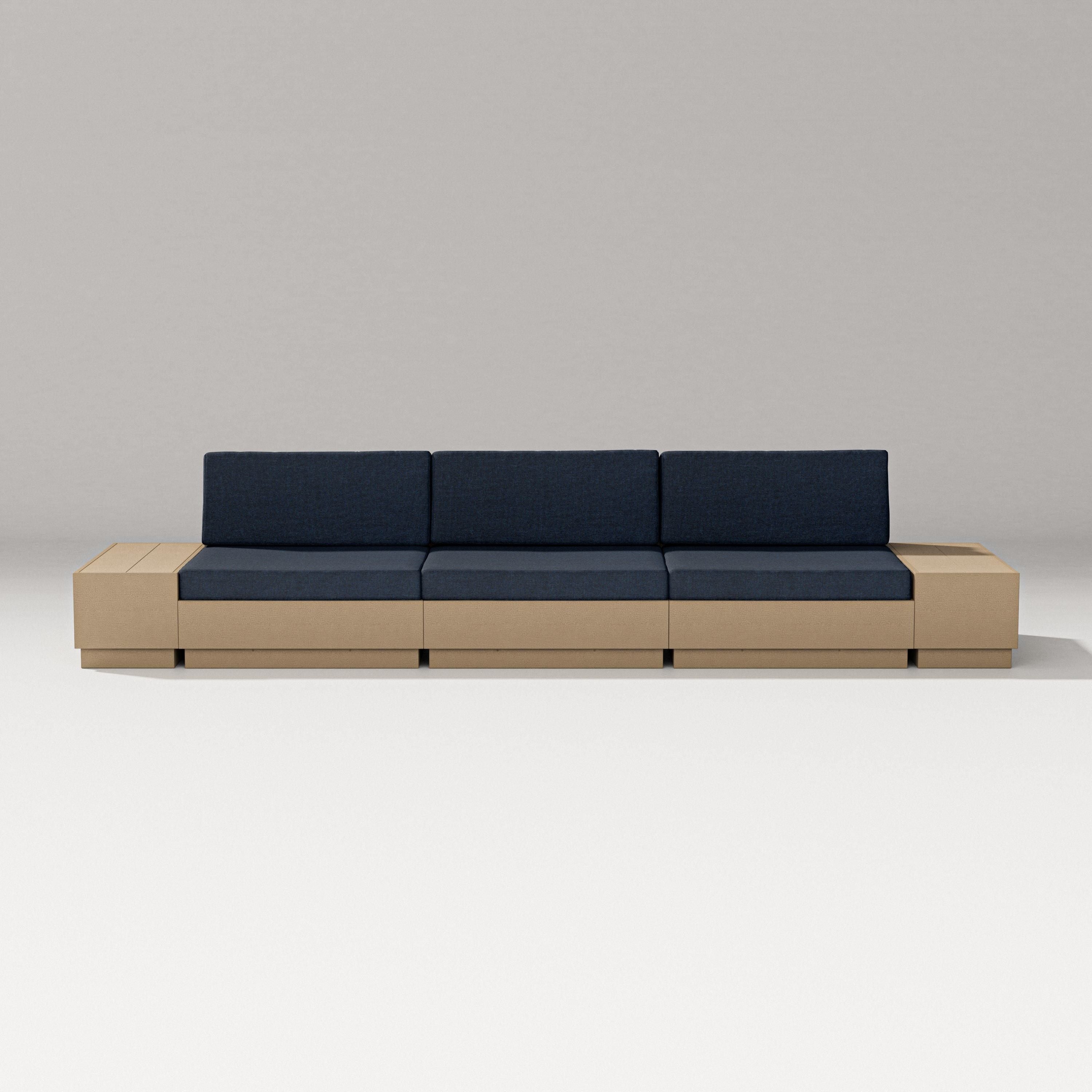 PW Designer Series Elevate Straight Sectional in Vintage Sahara / Marine Indigo