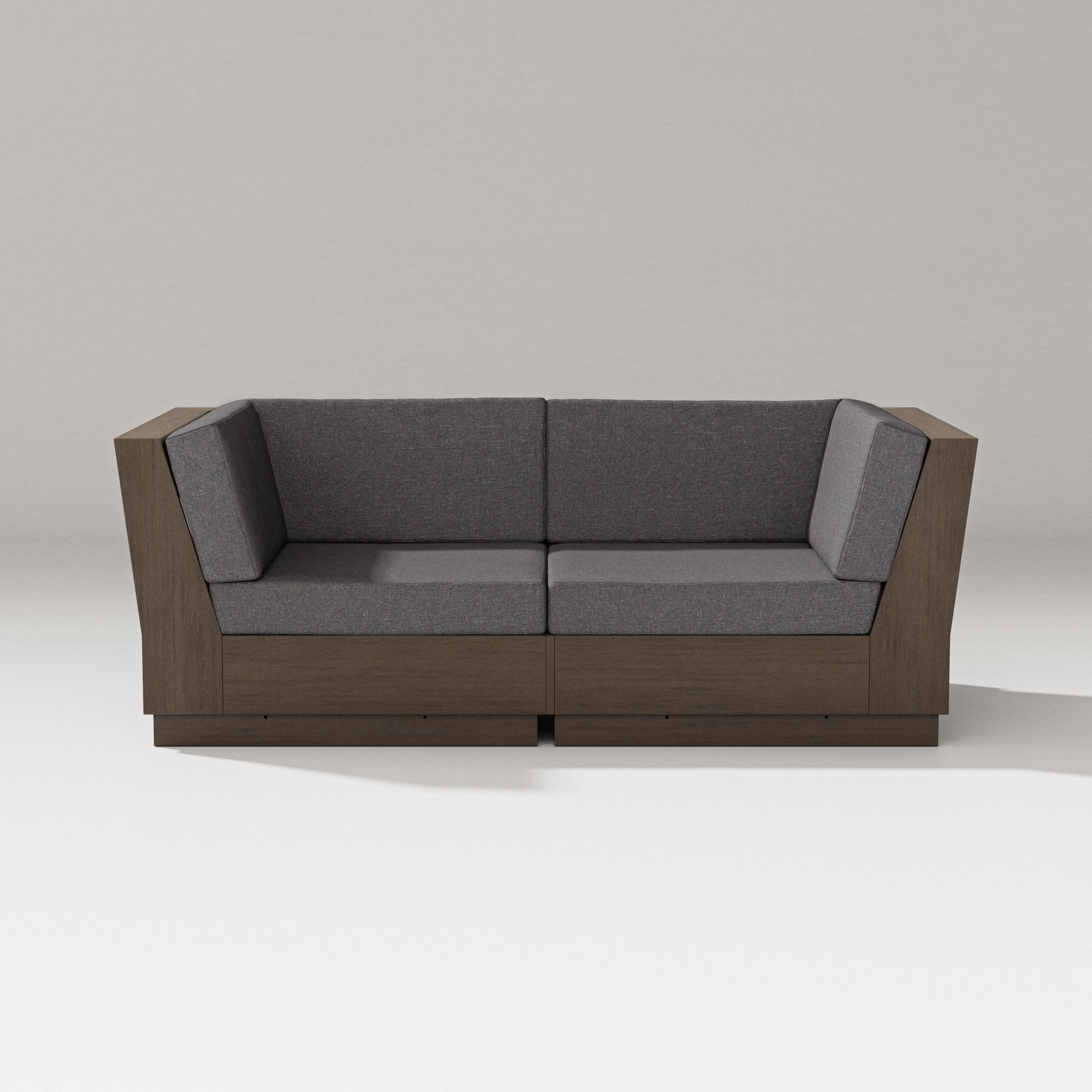 PW Designer Series Elevate Loveseat Sectional in Kona / Ash Charcoal