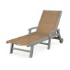 POLYWOOD Coastal Chaise with Wheels in Slate Grey / Burlap Sling