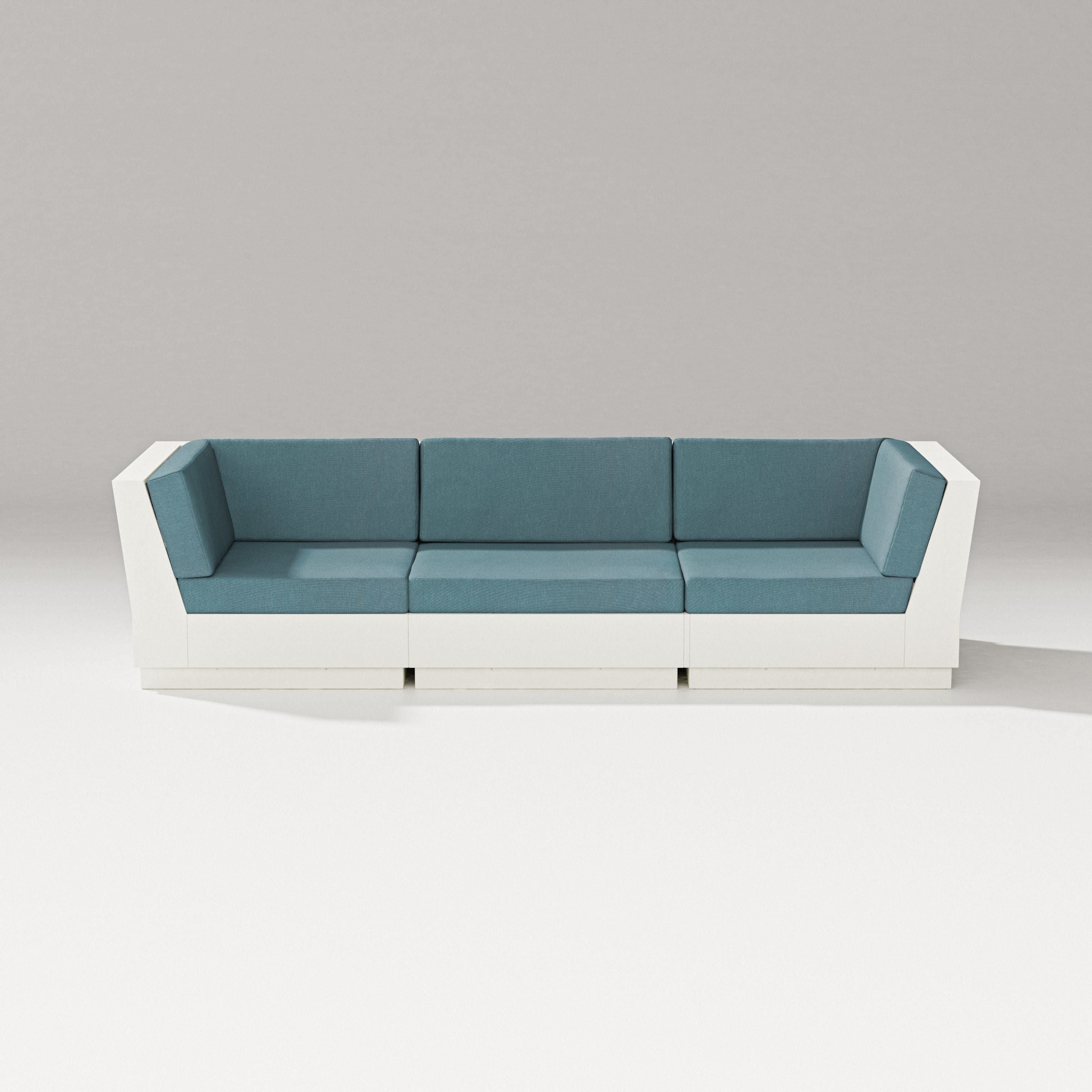 PW Designer Series Elevate Sofa Sectional in Vintage White / Ocean Teal