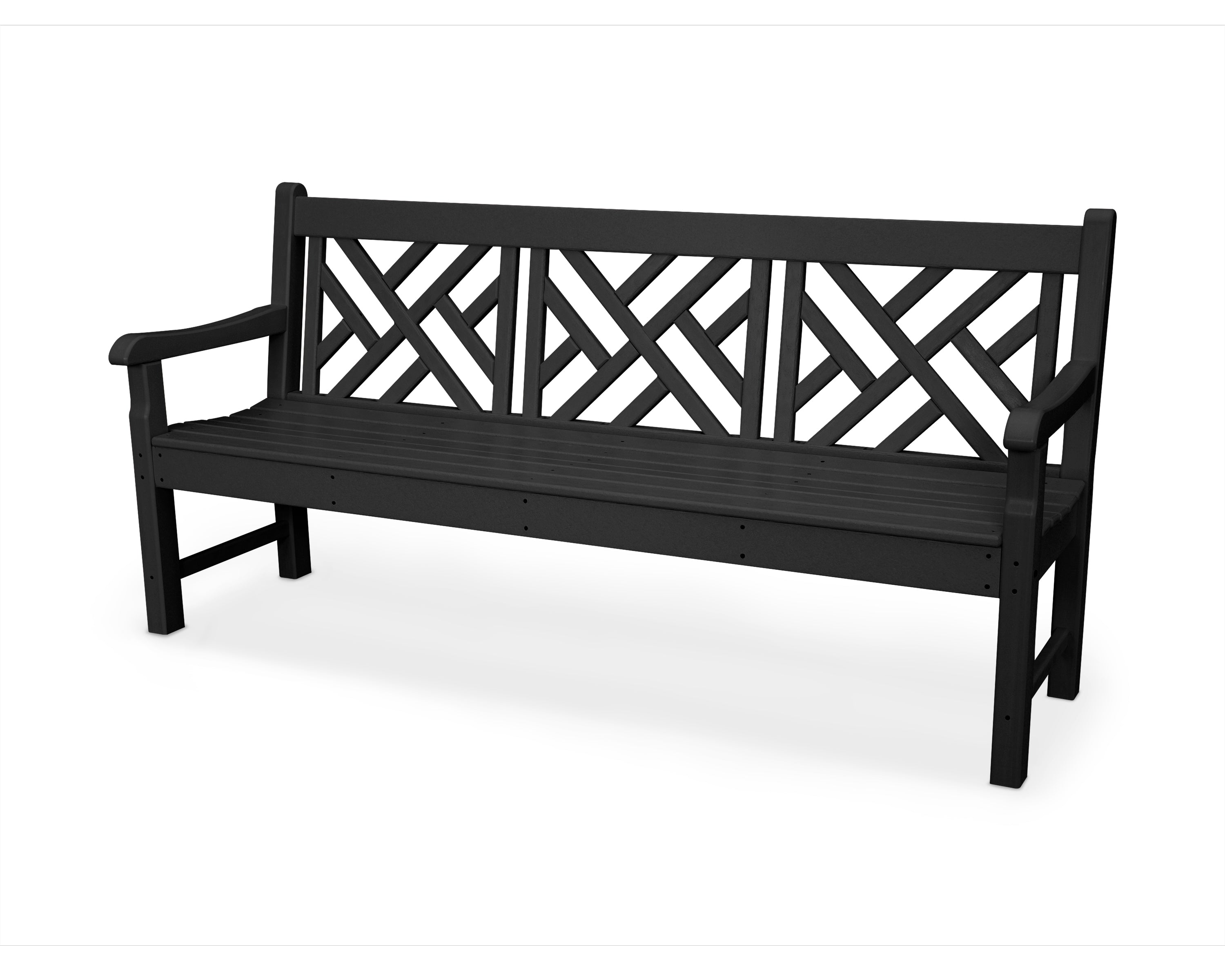 POLYWOOD® Rockford 72" Chippendale Bench in Black
