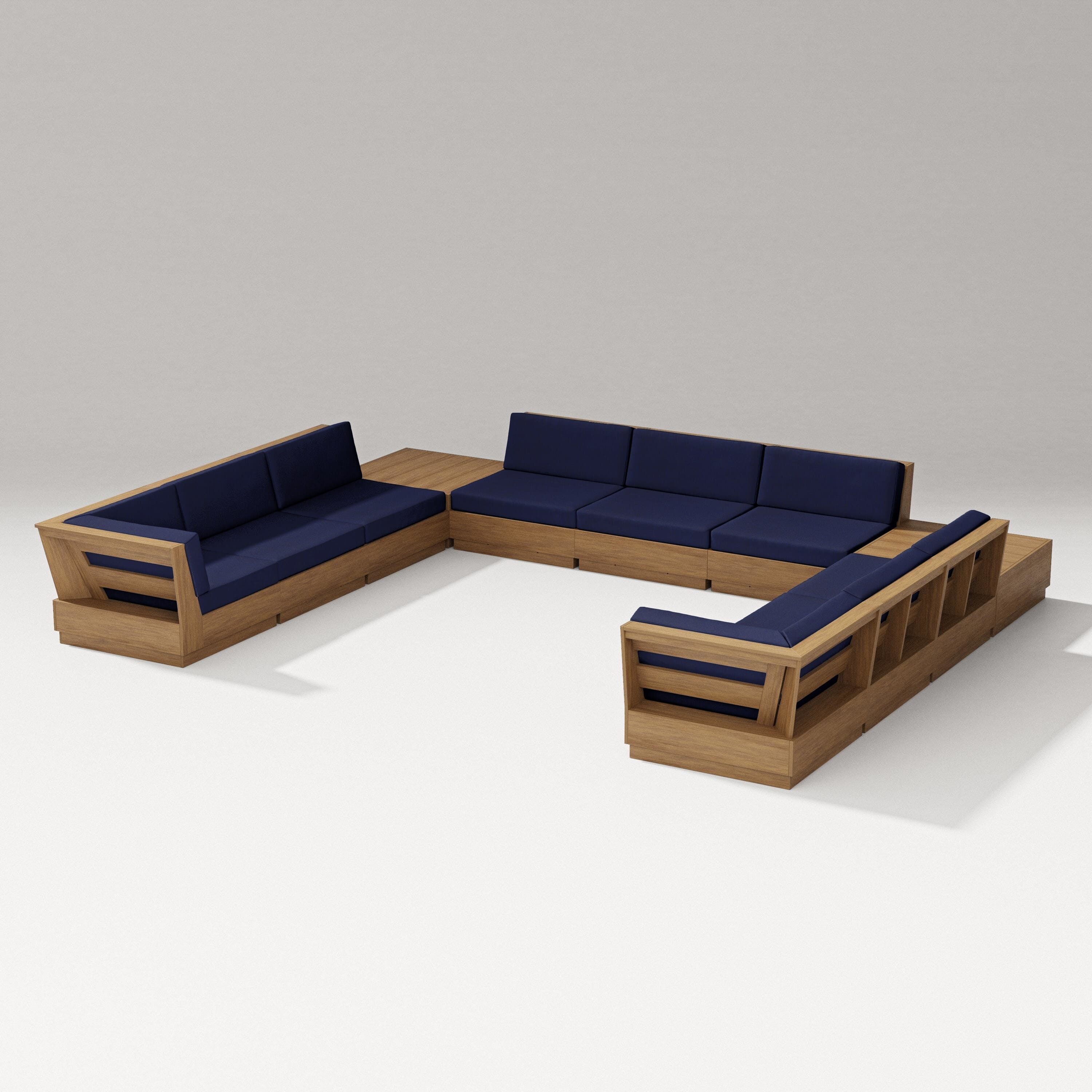 PW Designer Series Elevate 11-Piece U-Shaped Sofa Sectional in Natural / Navy