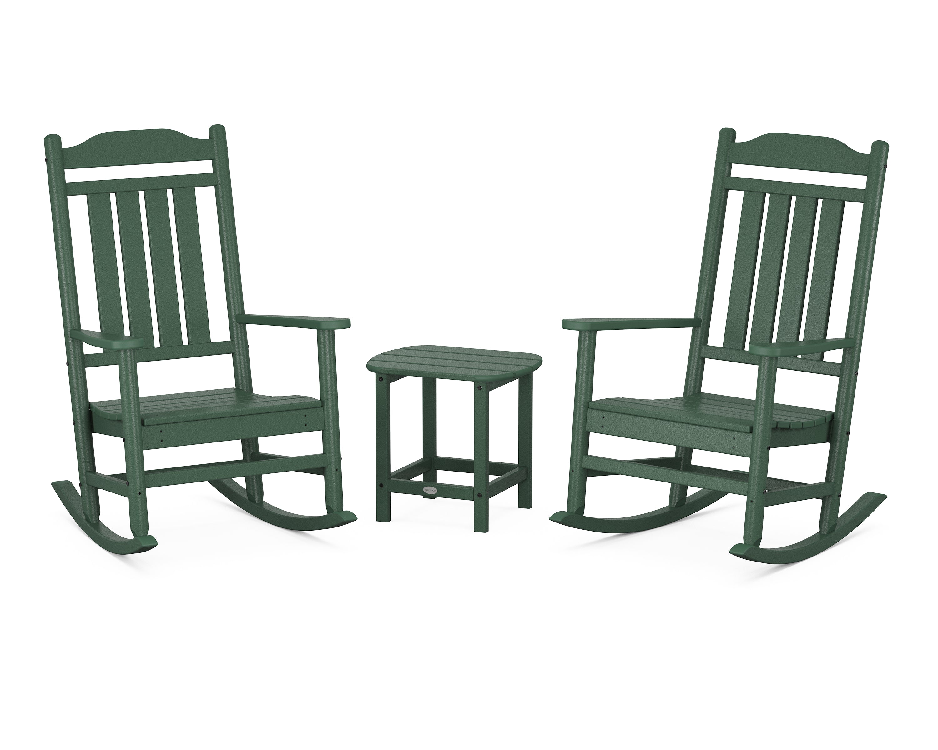 POLYWOOD Country Living Legacy Rocking Chair 3-Piece Set in Green