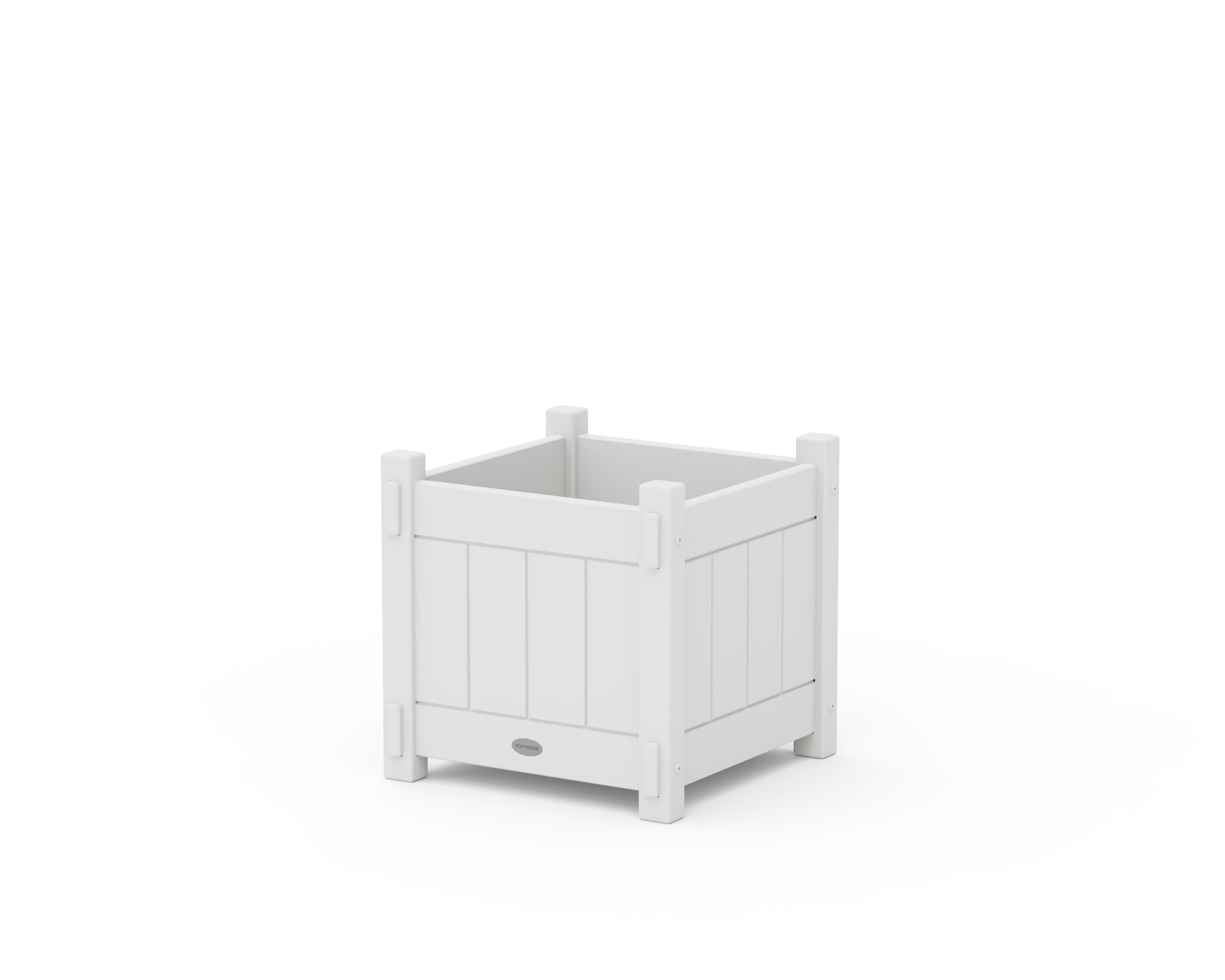 POLYWOOD Vineyard Square Planter Box in White
