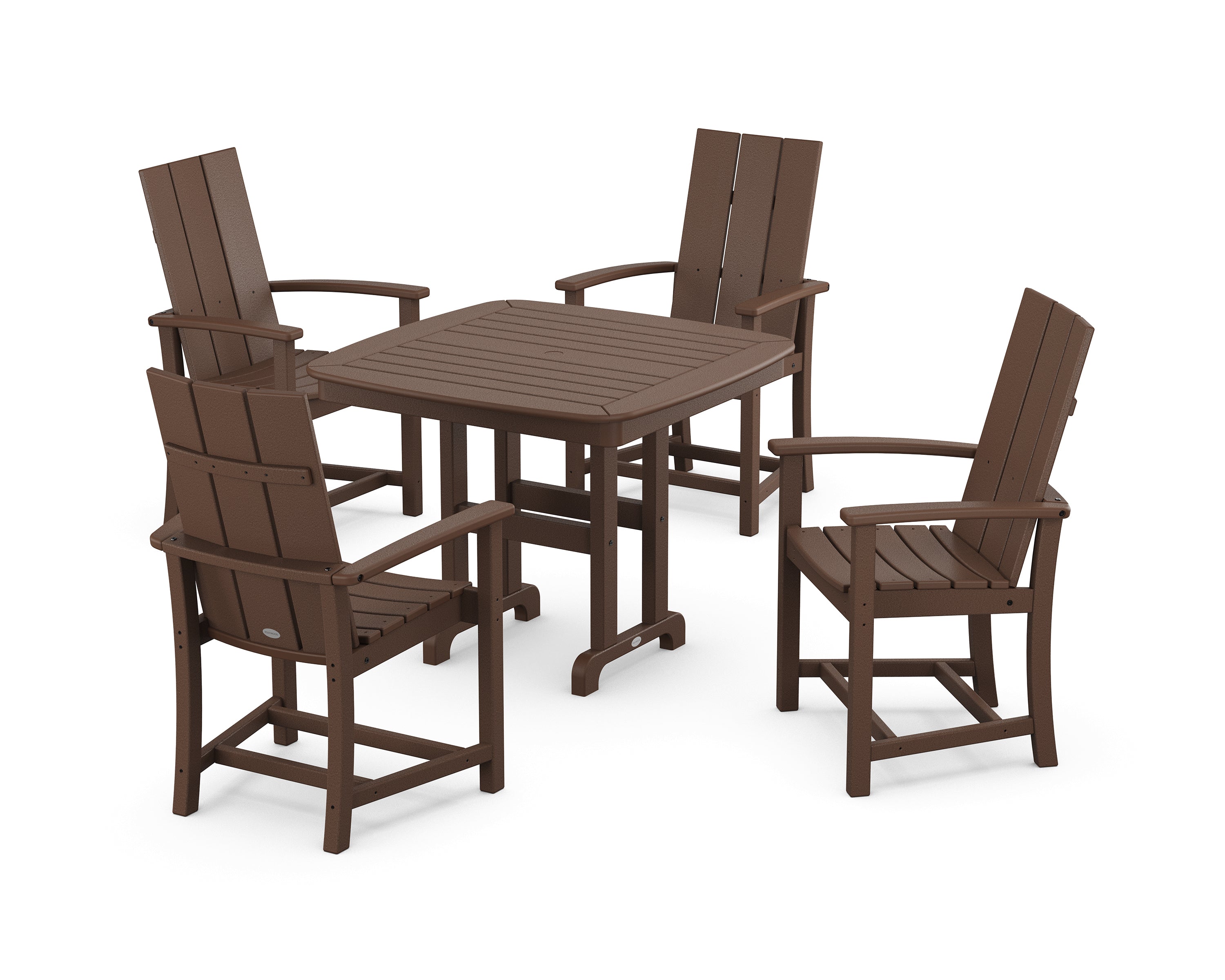 POLYWOOD® Modern Adirondack 5-Piece Dining Set in Mahogany