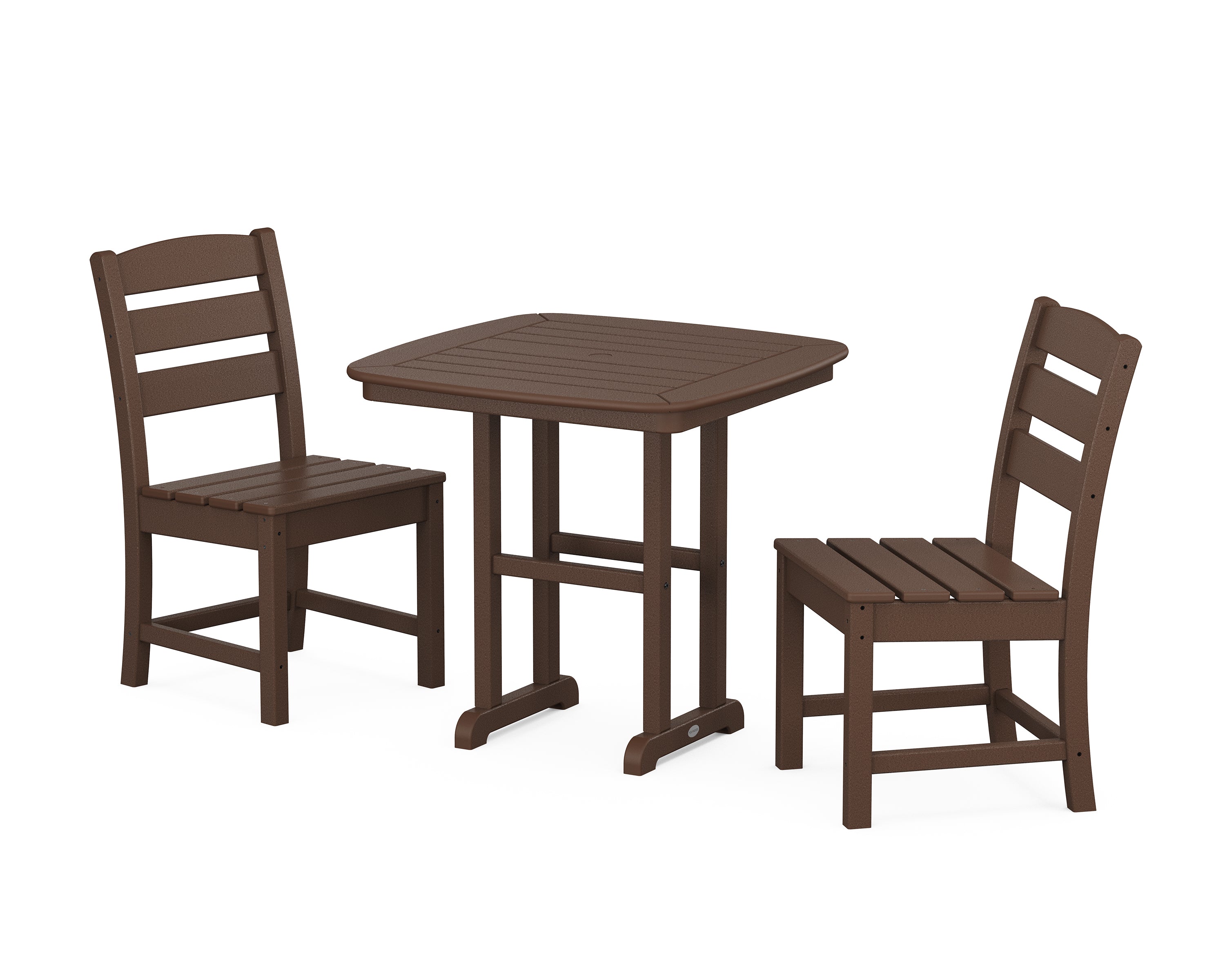 POLYWOOD® Lakeside Side Chair 3-Piece Dining Set in Mahogany