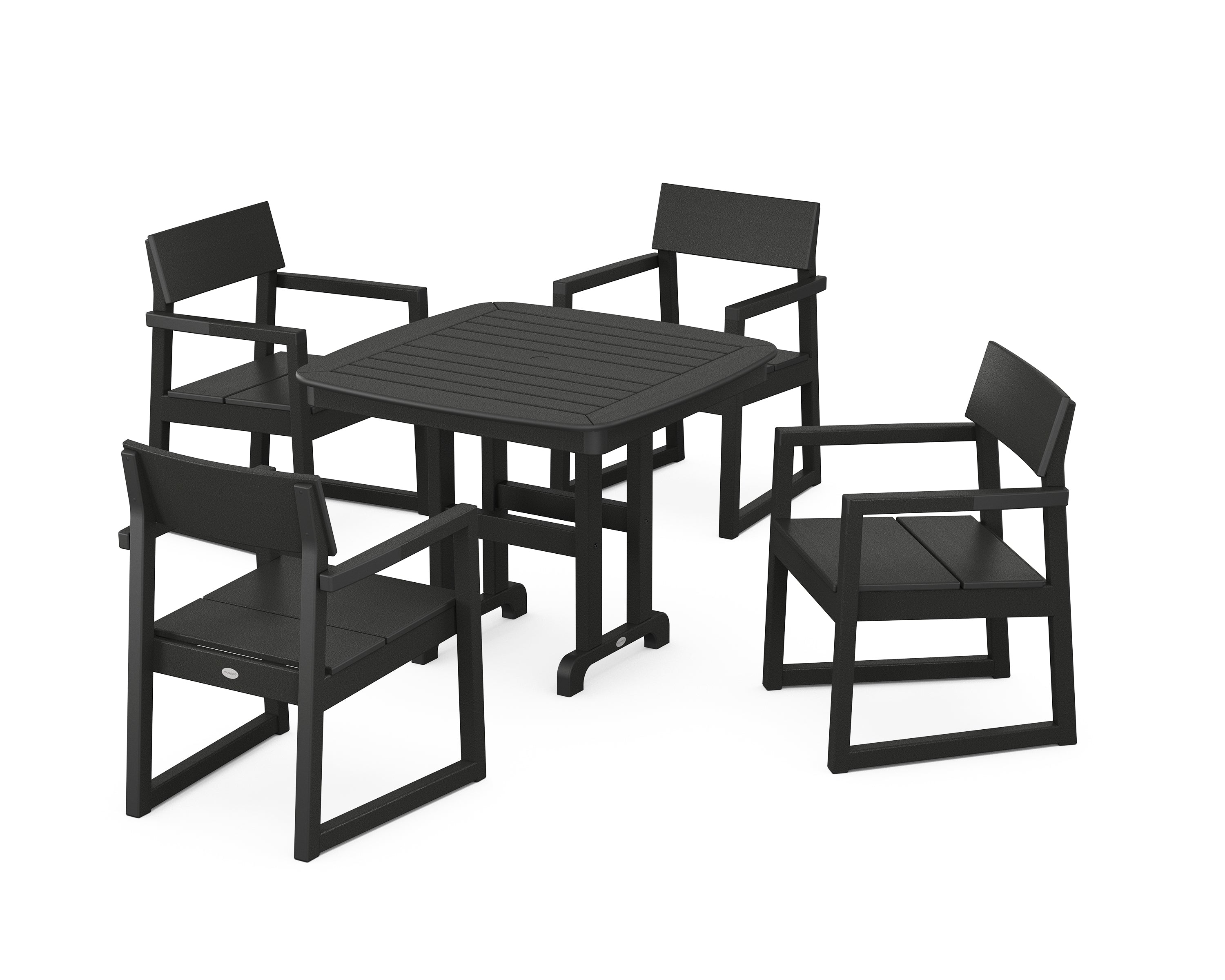 POLYWOOD® EDGE 5-Piece Dining Set in Black