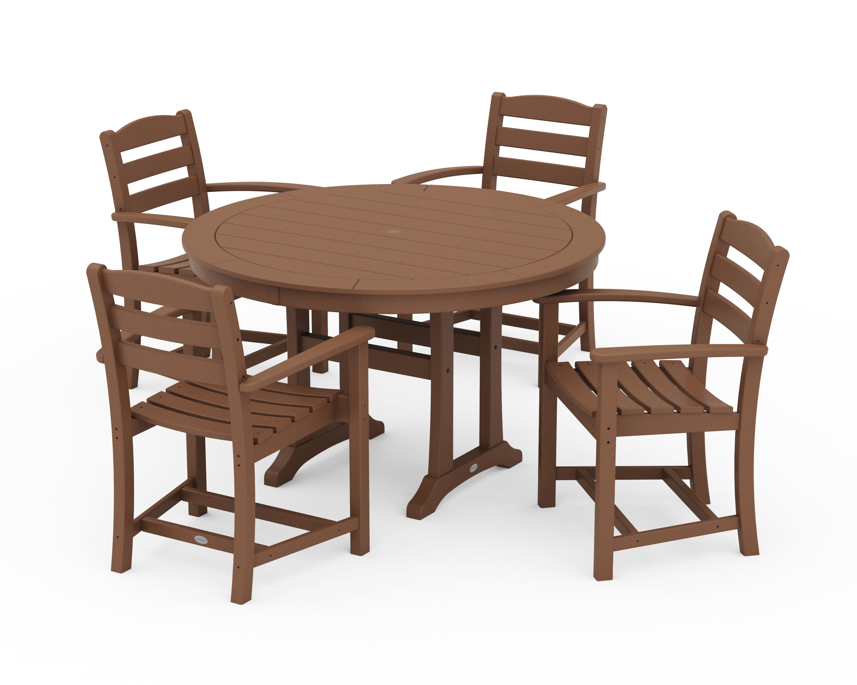 POLYWOOD La Casa Café 5-Piece Arm Chair Dining Set in Teak