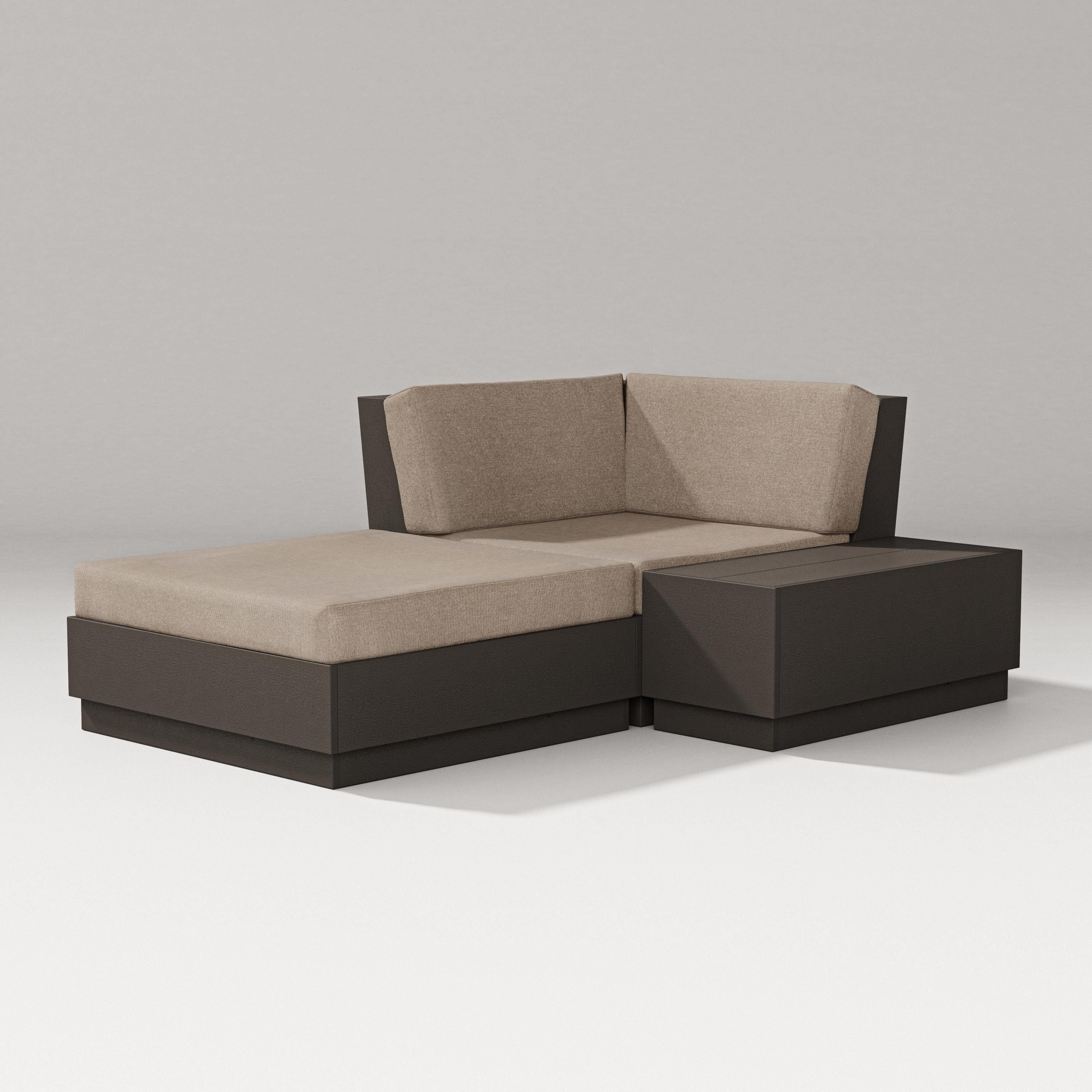 PW Designer Series Elevate Corner Chaise in Vintage Coffee / Spiced Burlap