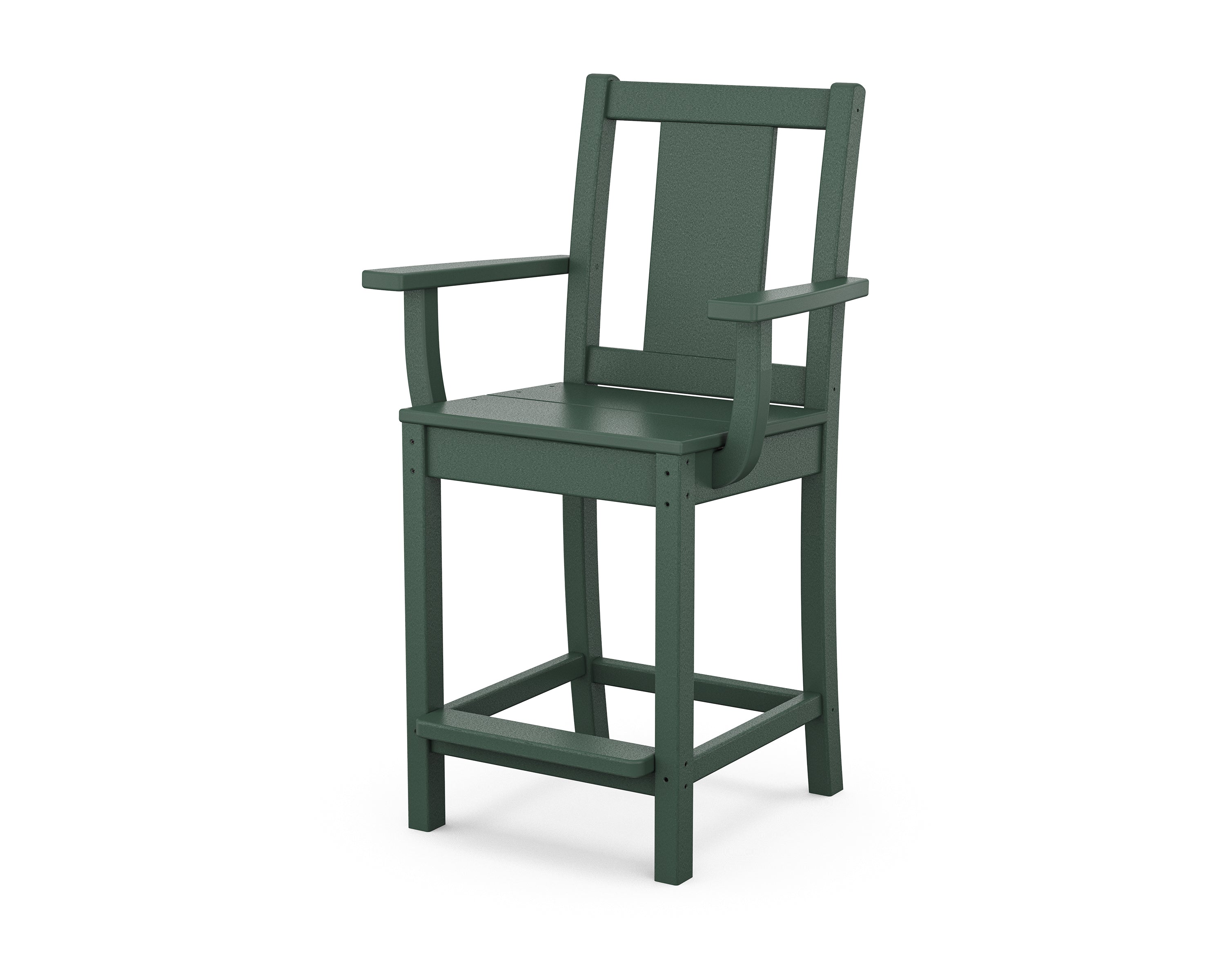POLYWOOD Prairie Counter Arm Chair in Green