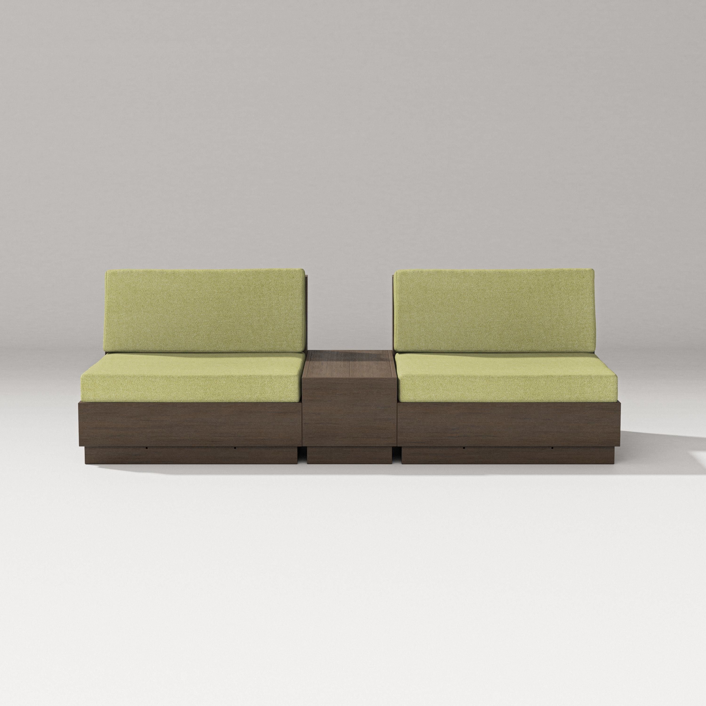 PW Designer Series Elevate Lounge Chair Set in Kona / Chartreuse Boucle