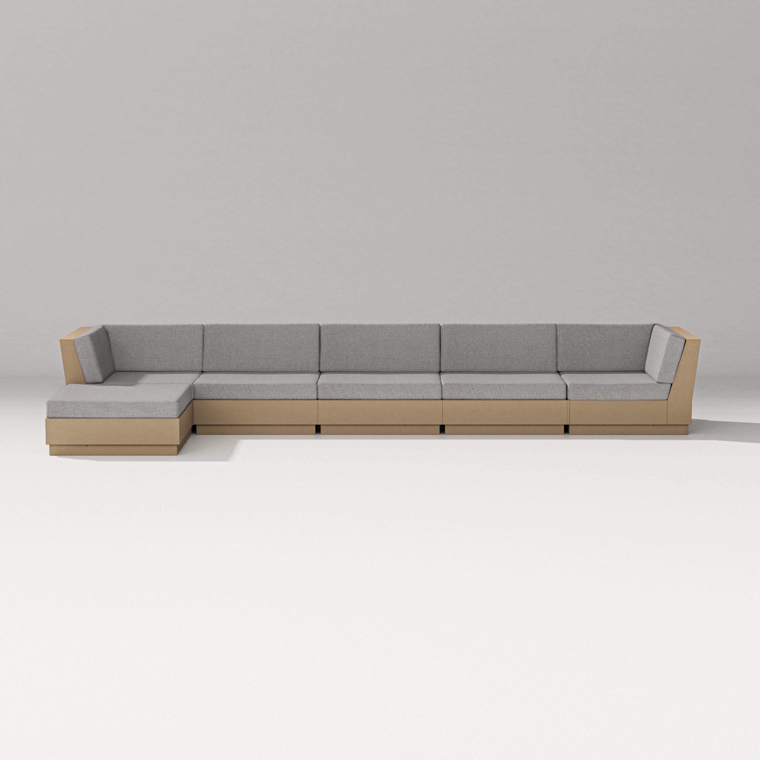 PW Designer Series Elevate 6-Piece Chaise Sectional in Vintage Sahara / Grey Mist