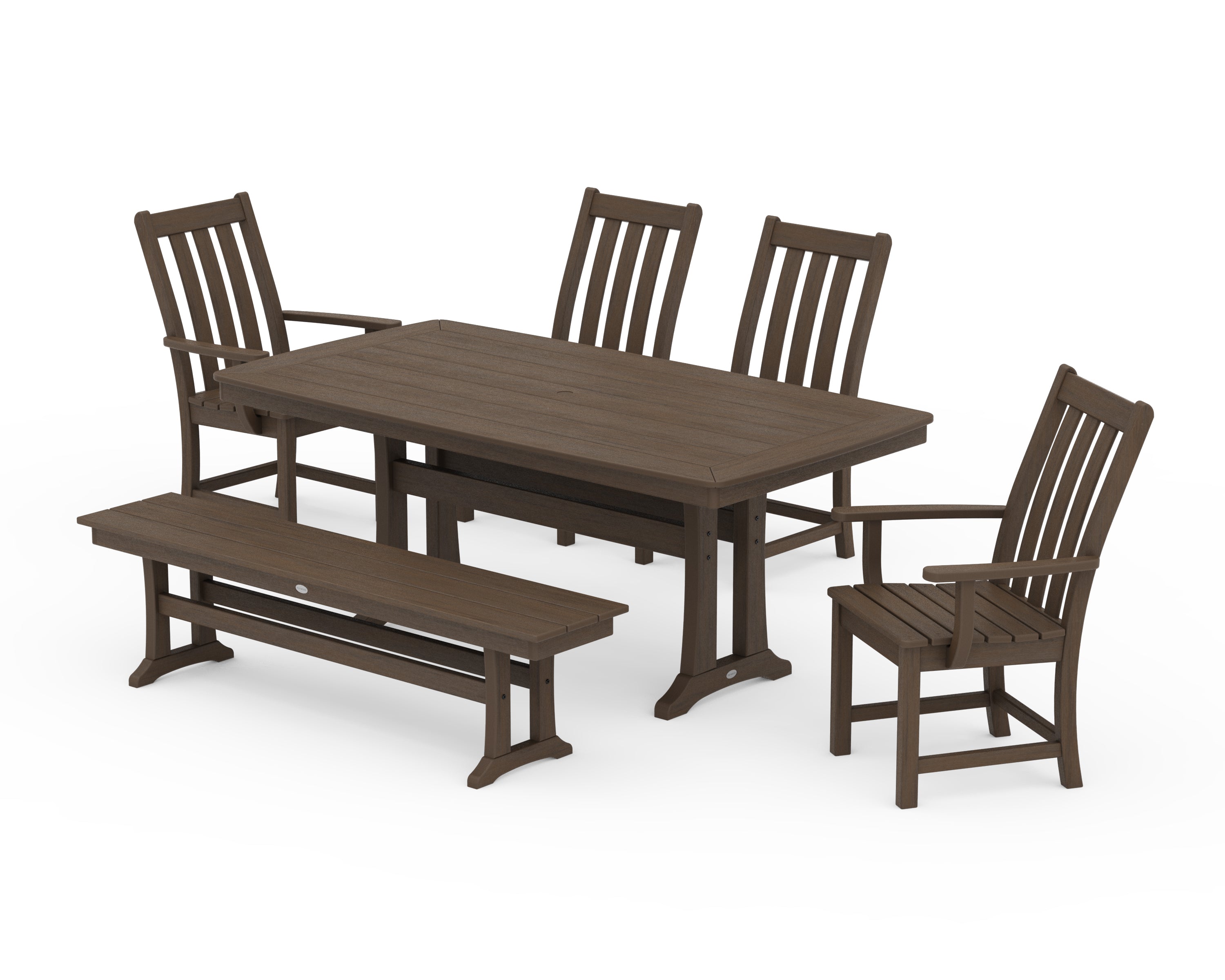 POLYWOOD Vineyard 6-Piece Dining Set with Trestle Legs in Kona
