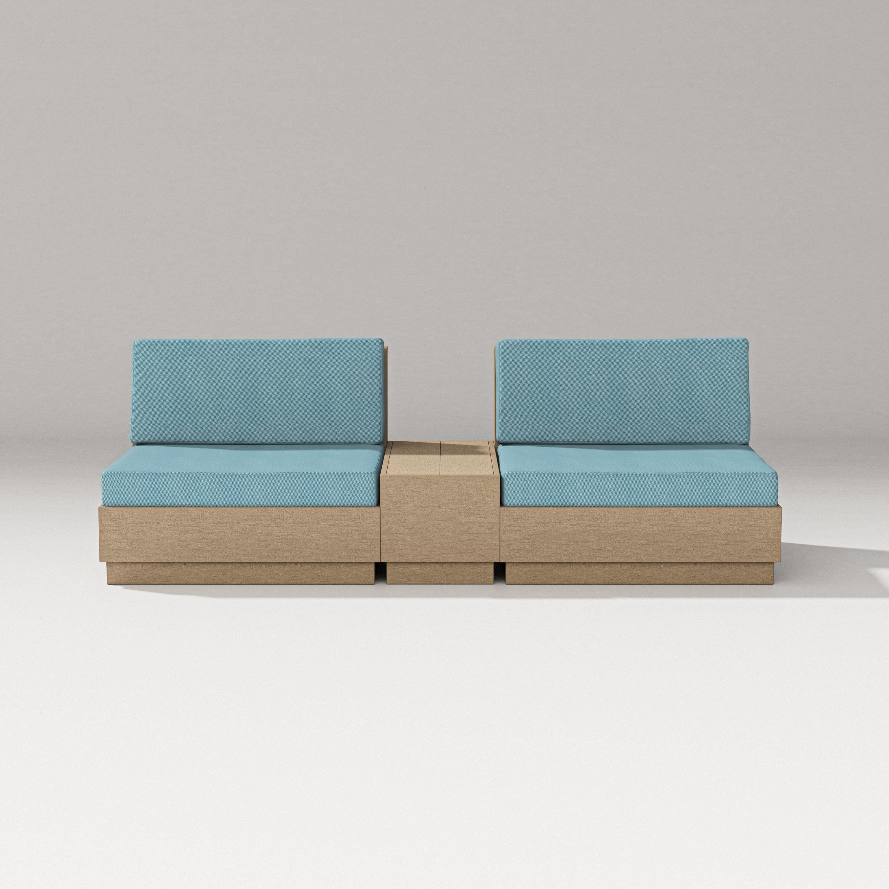 PW Designer Series Elevate Lounge Chair Set in Vintage Sahara / Lattice Sky Blue