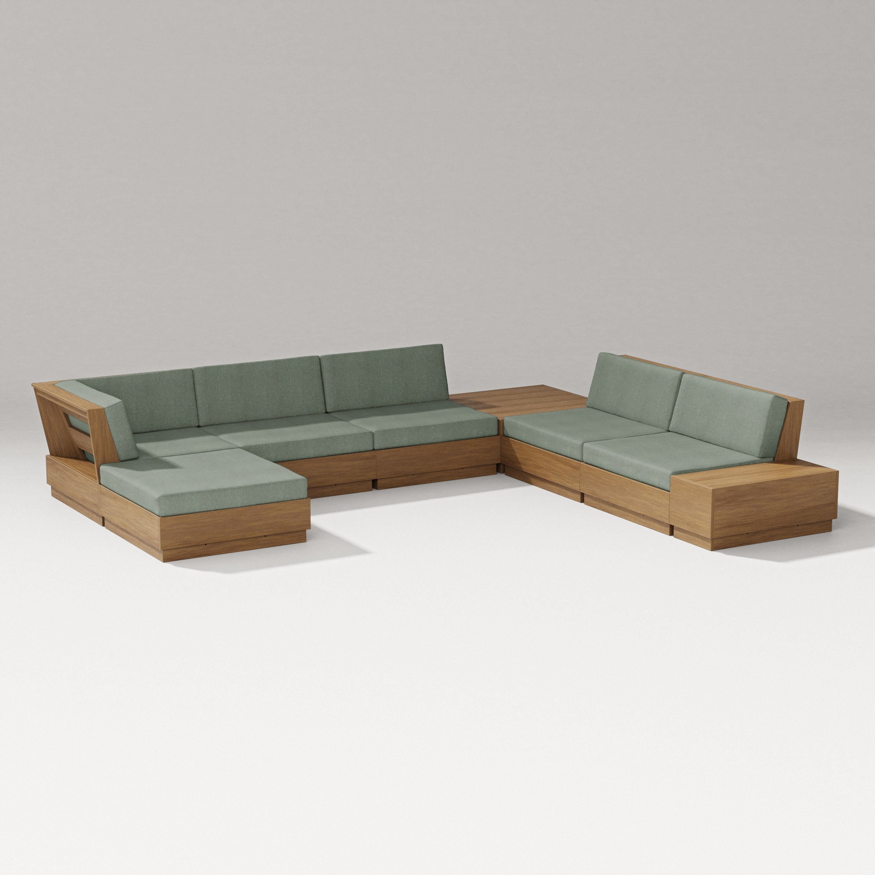 PW Designer Series Elevate 8-Piece Corner Sectional in Natural / Cast Sage
