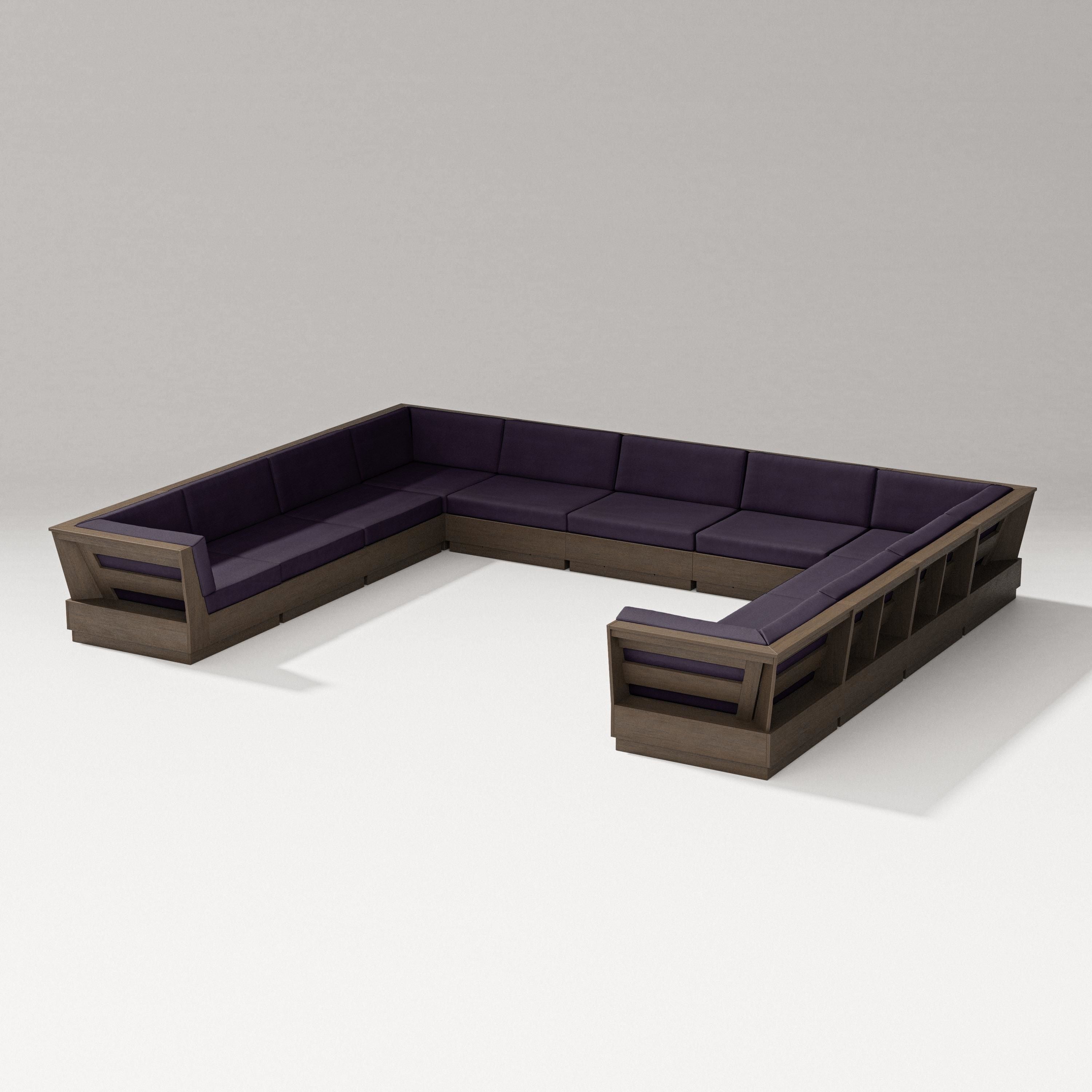 PW Designer Series Elevate Large U-Shaped Sectional in Kona / Navy Linen