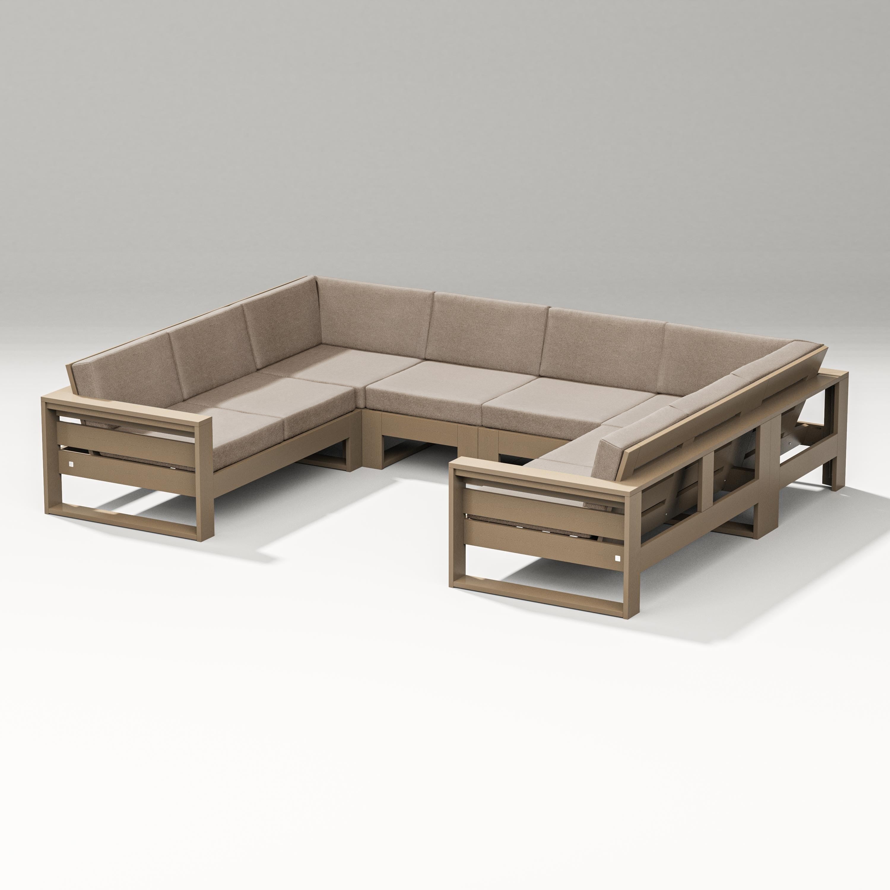 PW Designer Series Latitude U-Shaped Sectional in Vintage Sahara / Spiced Burlap