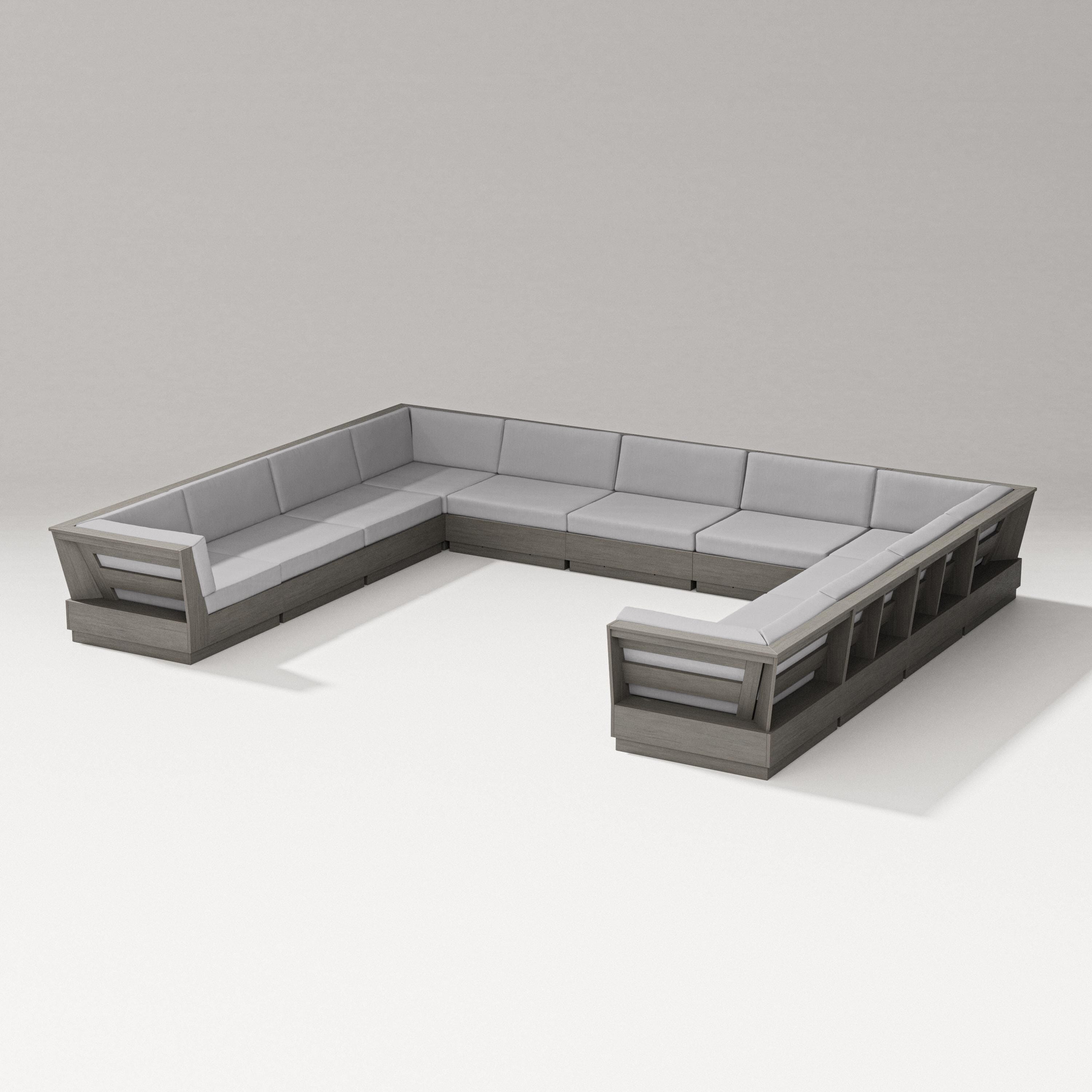PW Designer Series Elevate Large U-Shaped Sectional in Driftwood / Granite